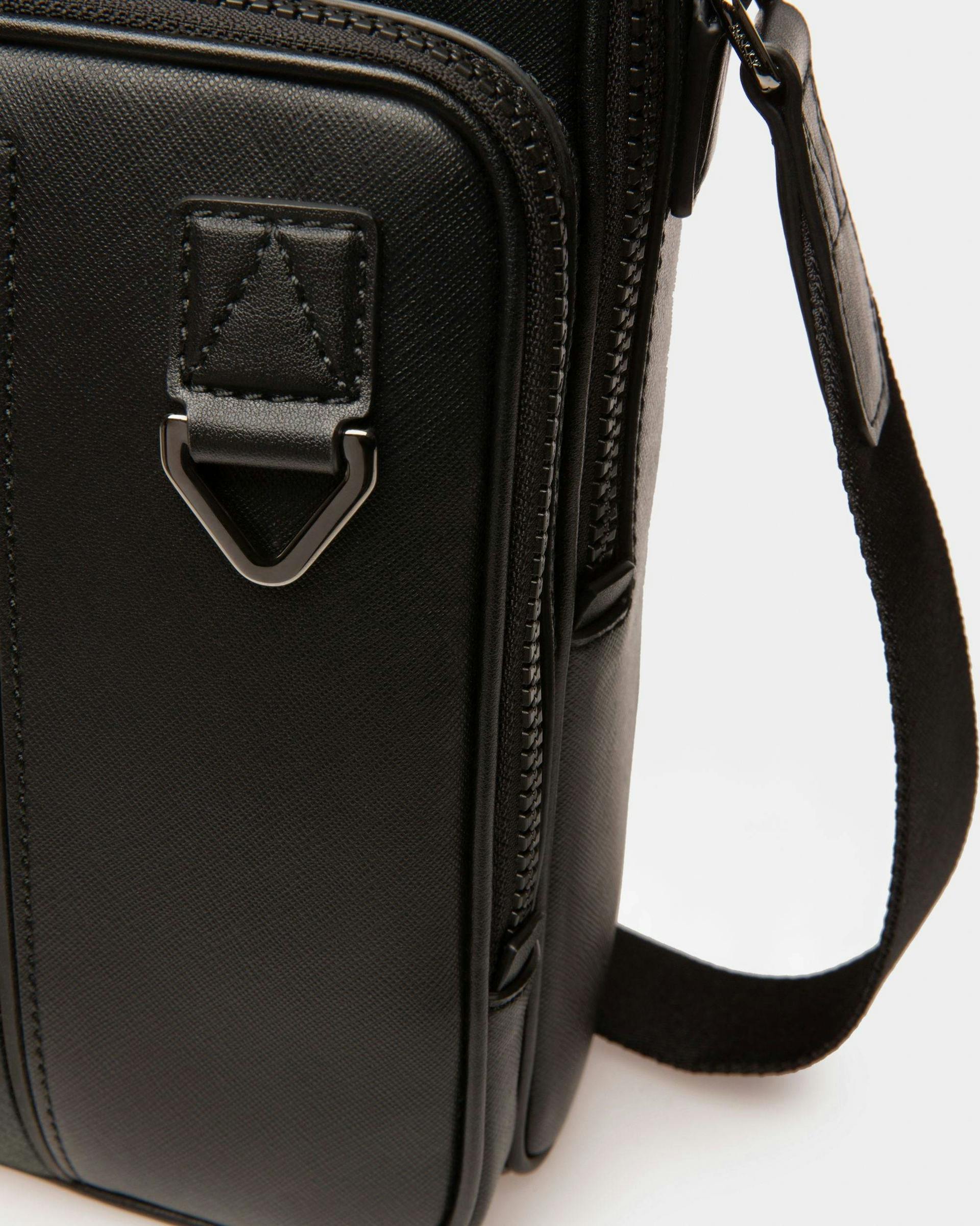 Men's Mackao Leather Crossbody Bag In Black | Bally | Still Life Detail