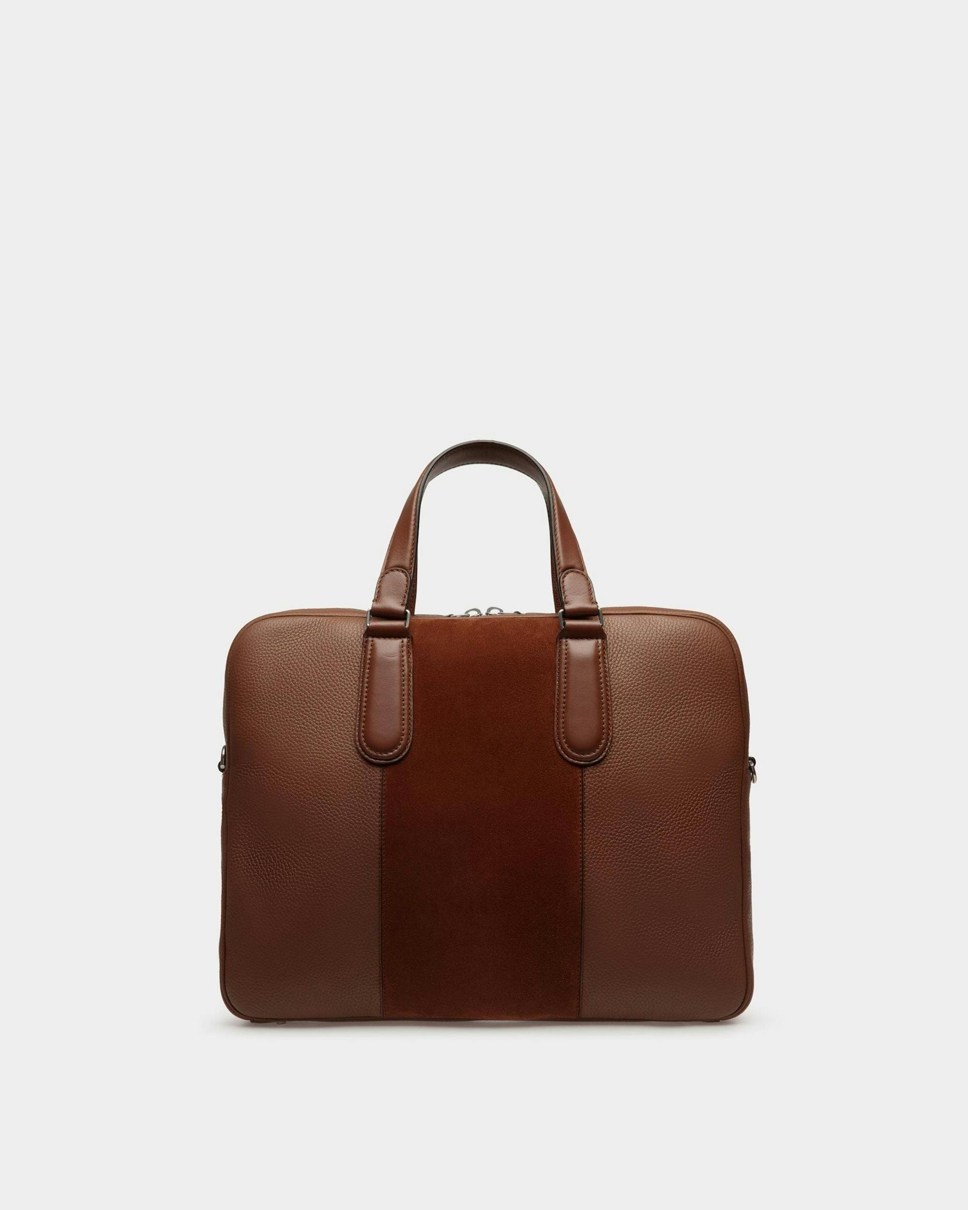 Men's Spin Briefcase in Brown Leather | Bally | Still Life Back