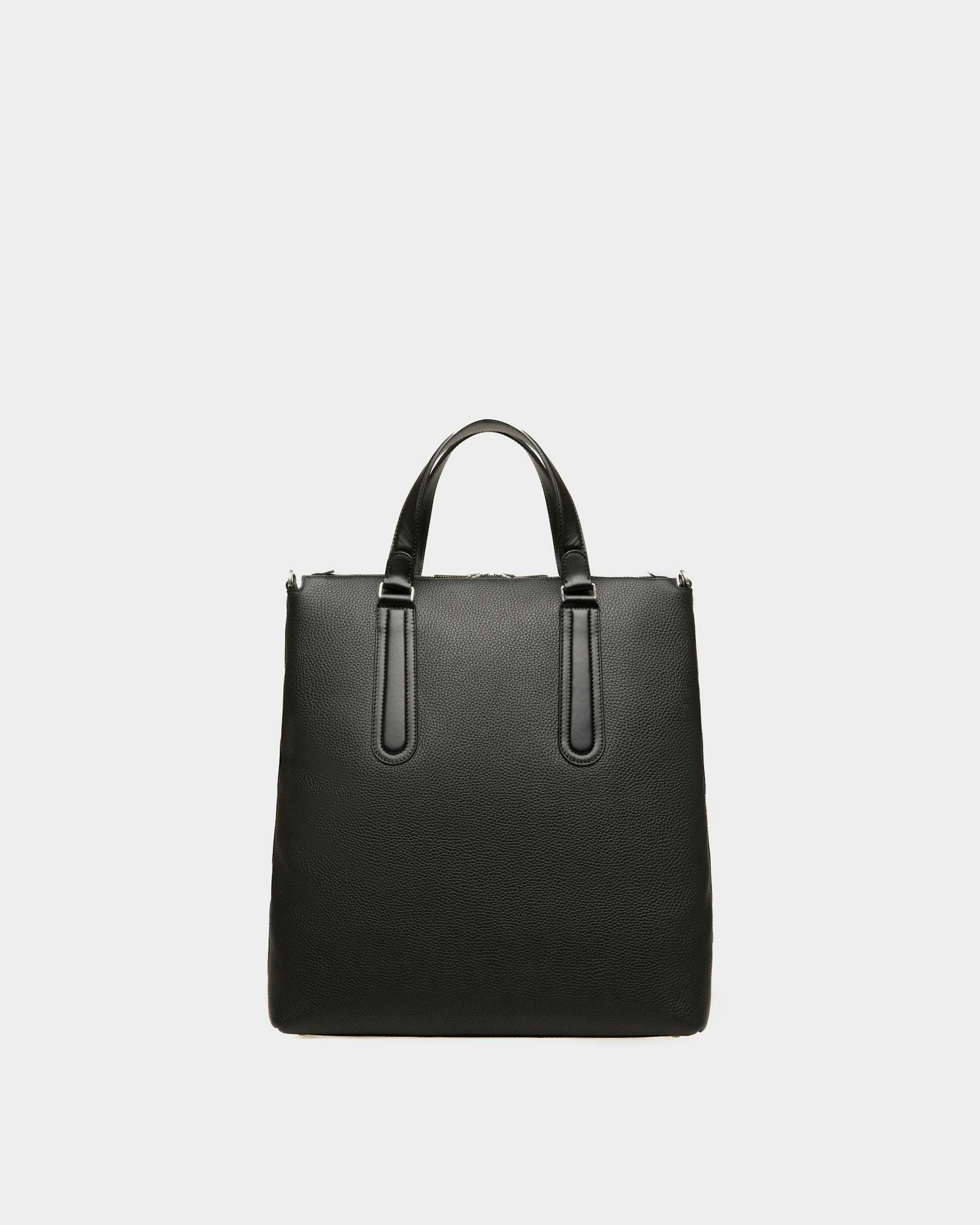 Men's Spin Tote in Black Grained Leather | Bally | Still Life Back