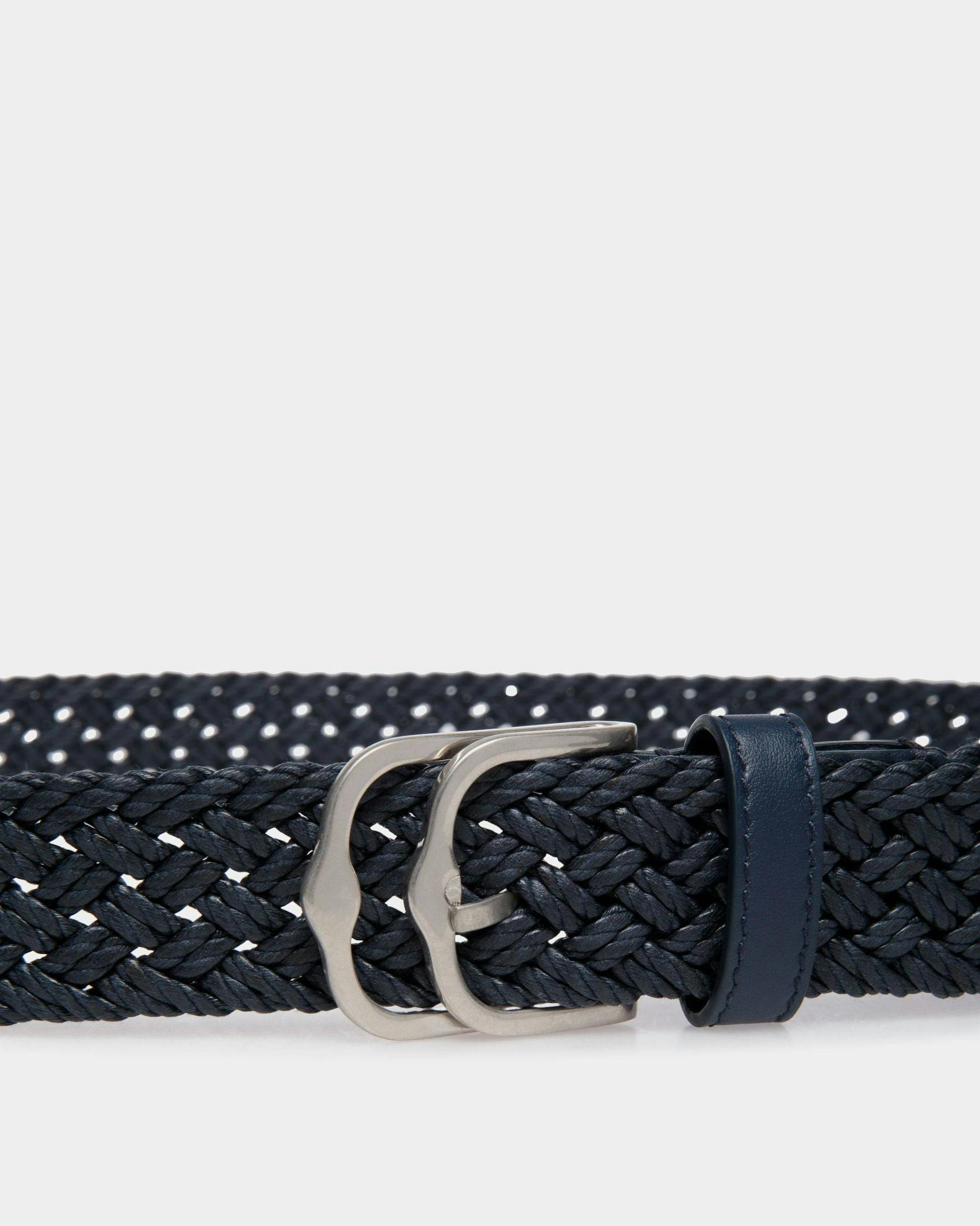 Men's Embert 30mm Belt in Fabric And Leather | Bally | On Model Front