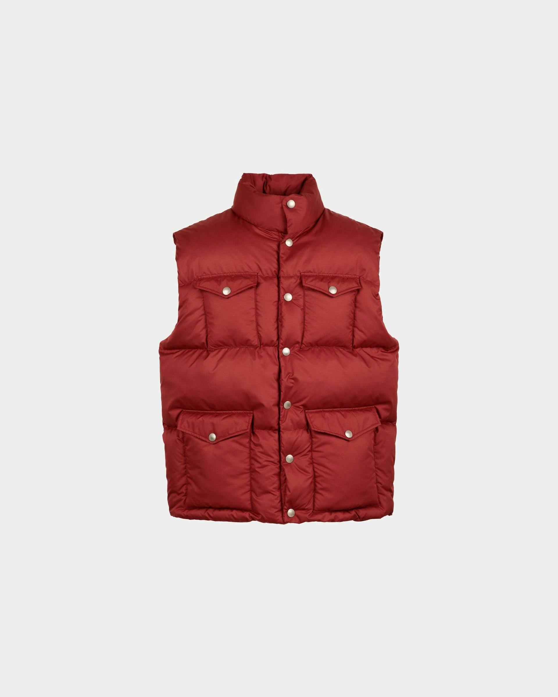 Men's Puffer Vest In Red | Bally | Still Life Front