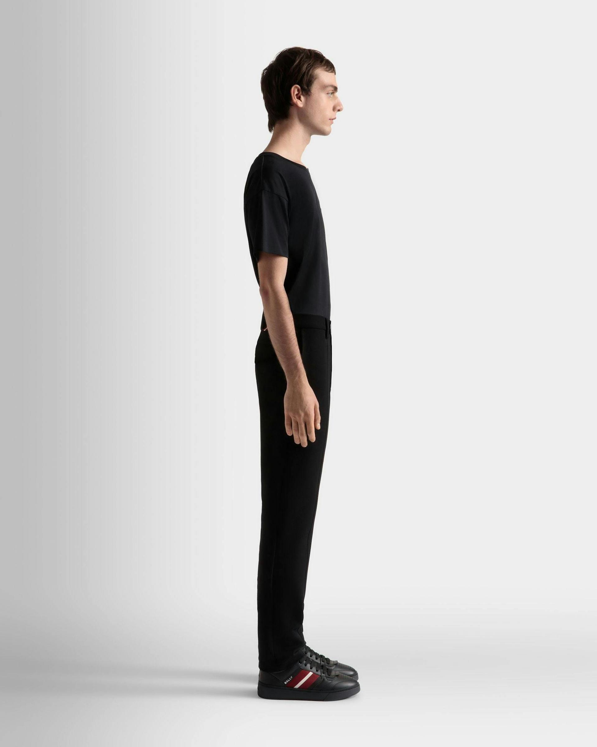 Men's Pants In Black | Bally | On Model 3/4 Front