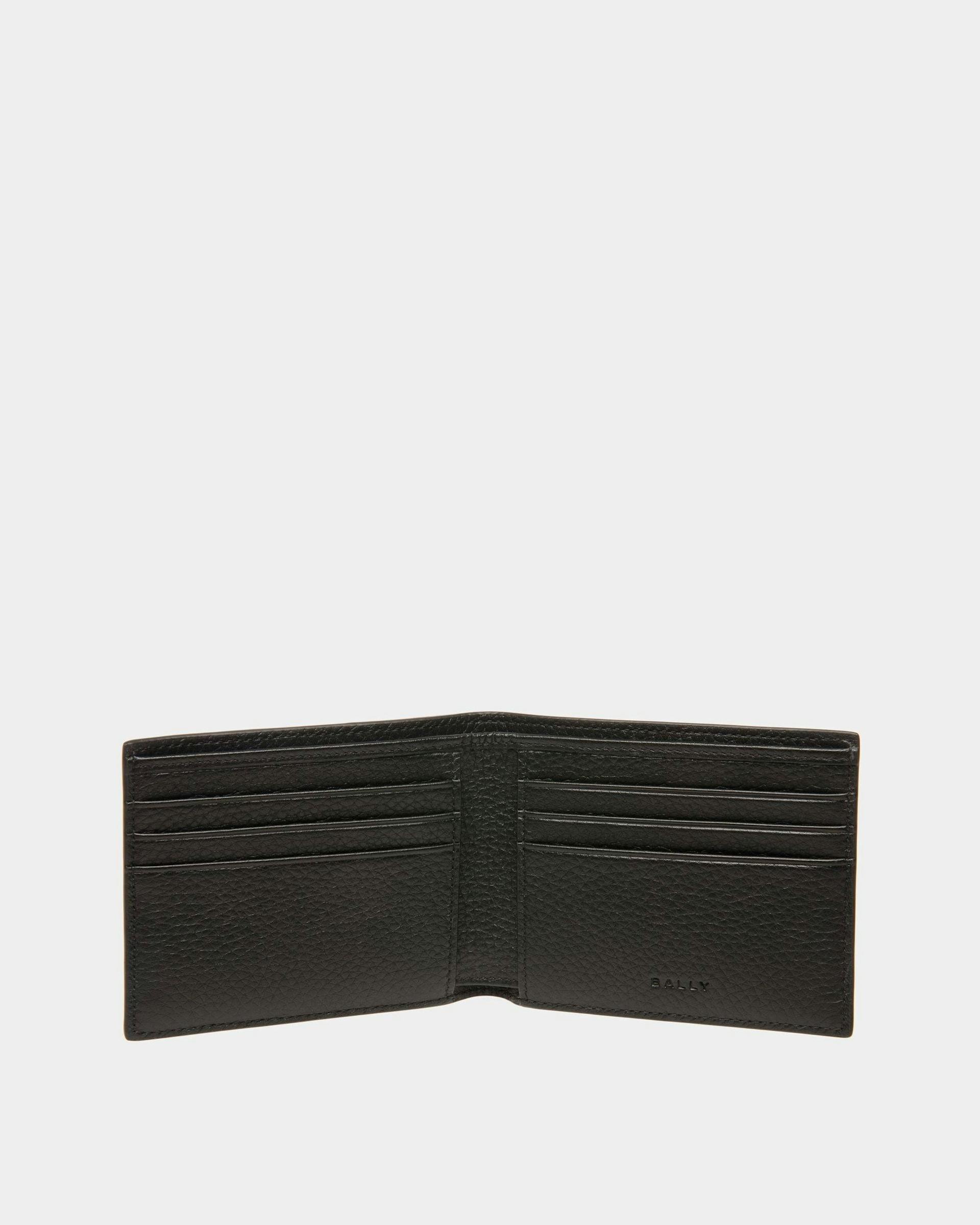 Men's Ribbon Wallet In Black Leather | Bally | Still Life Open / Inside