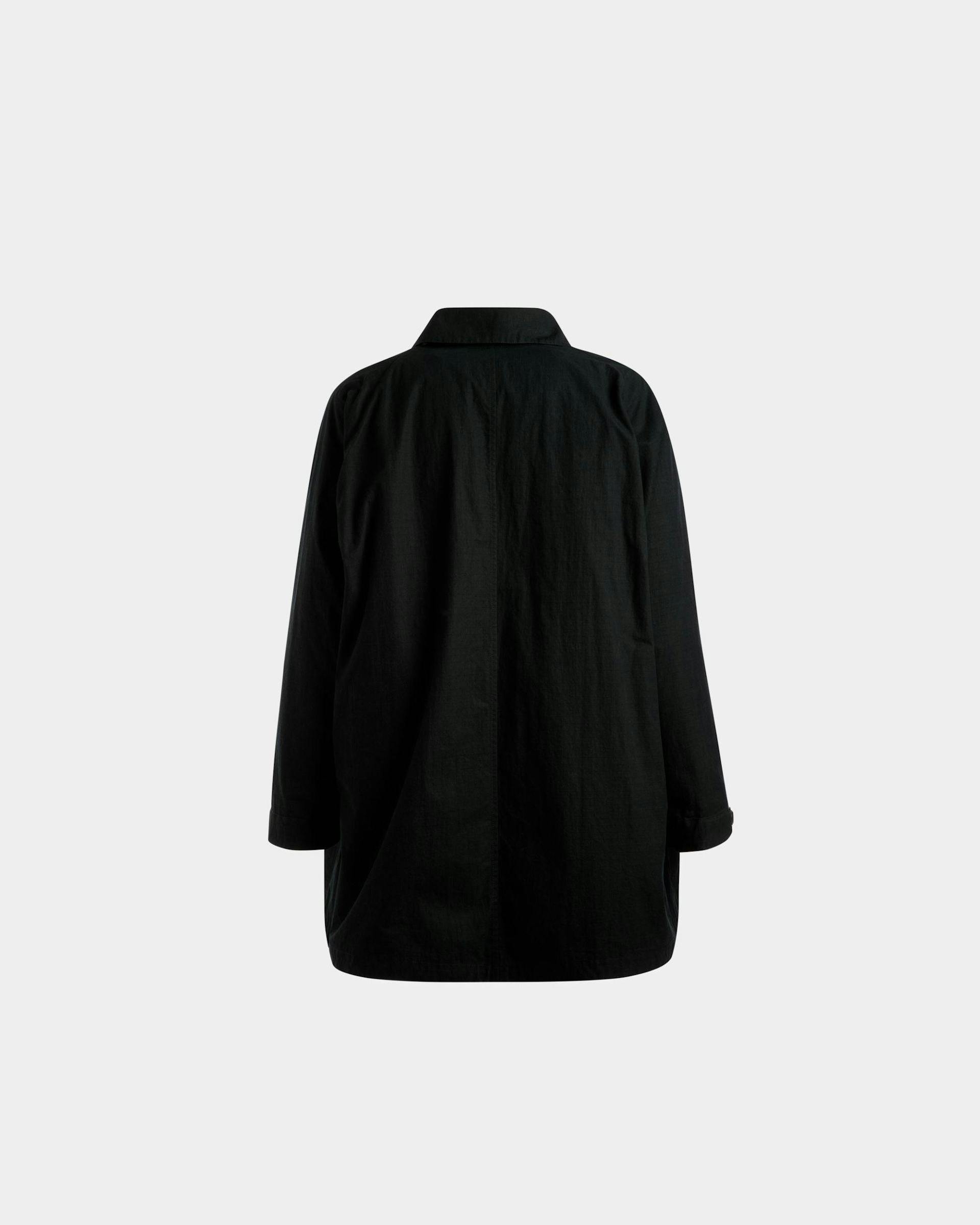 Men's Duster Coat In Black Polyamide | Bally | Still Life Back