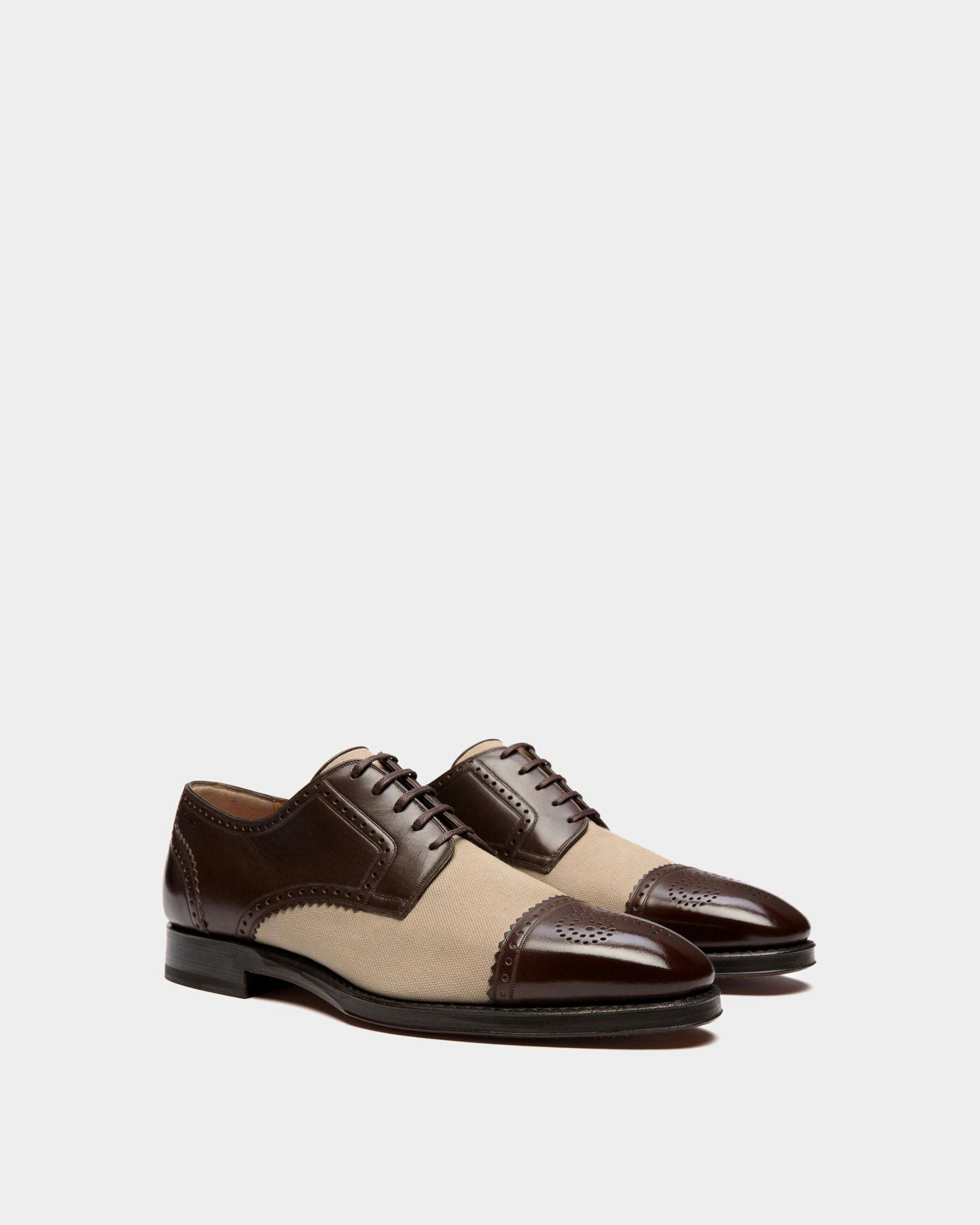 Men's Scribe Derby in Leather and Fabric | Bally | Still Life 3/4 Front
