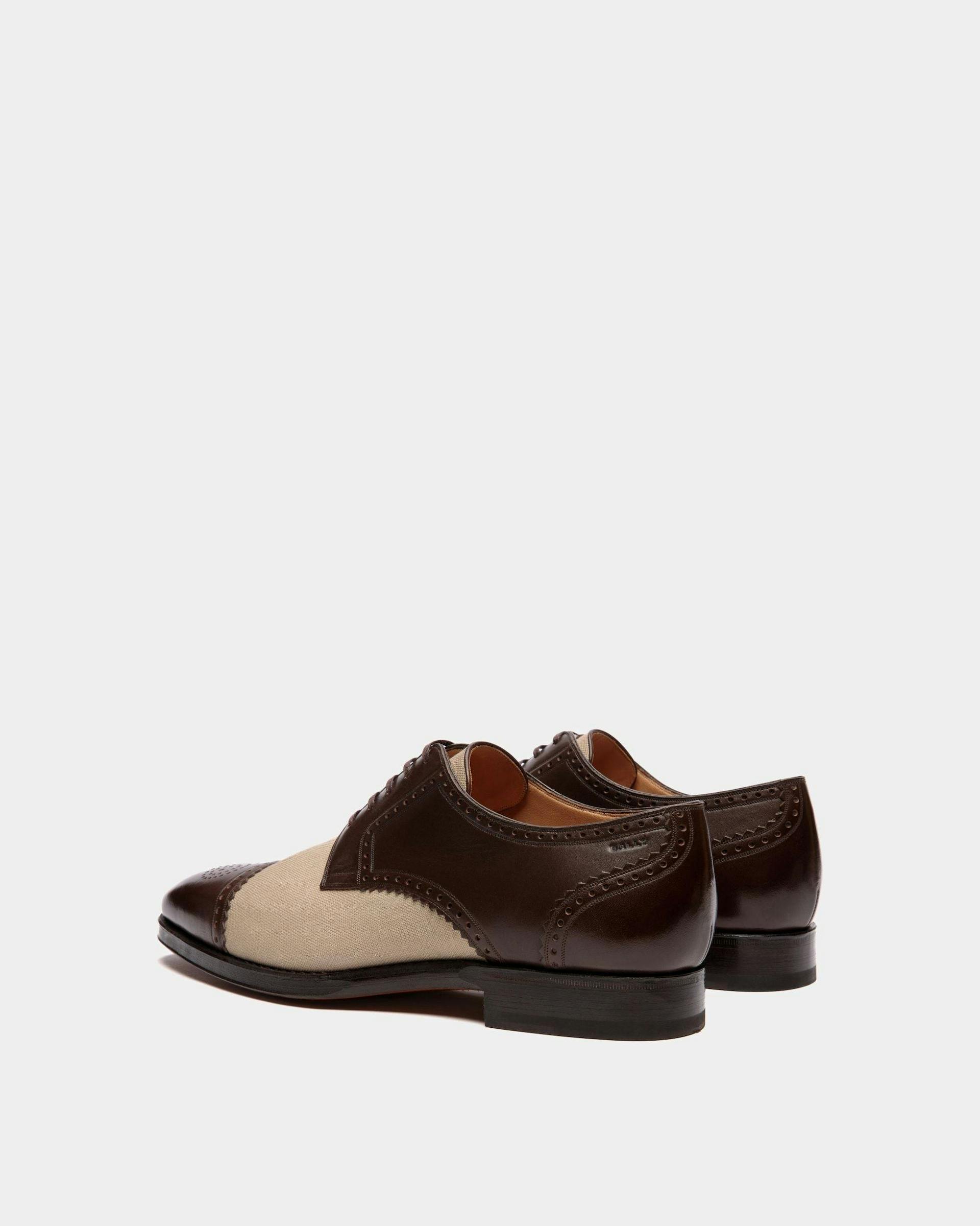 Men's Scribe Derby in Leather and Fabric | Bally | Still Life 3/4 Back