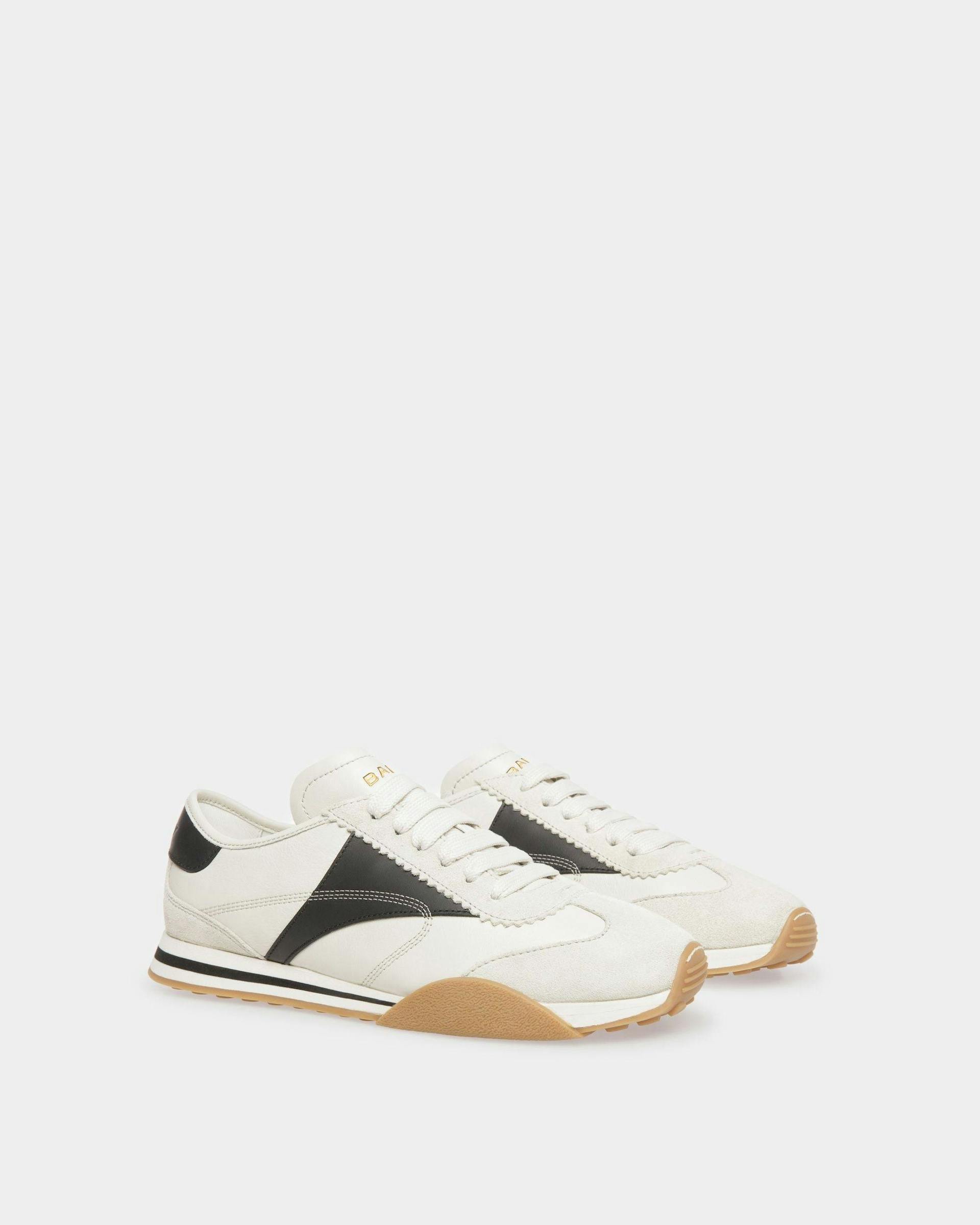 Men's Sussex Sneakers In Black And Dusty White Leather | Bally | Still Life 3/4 Front
