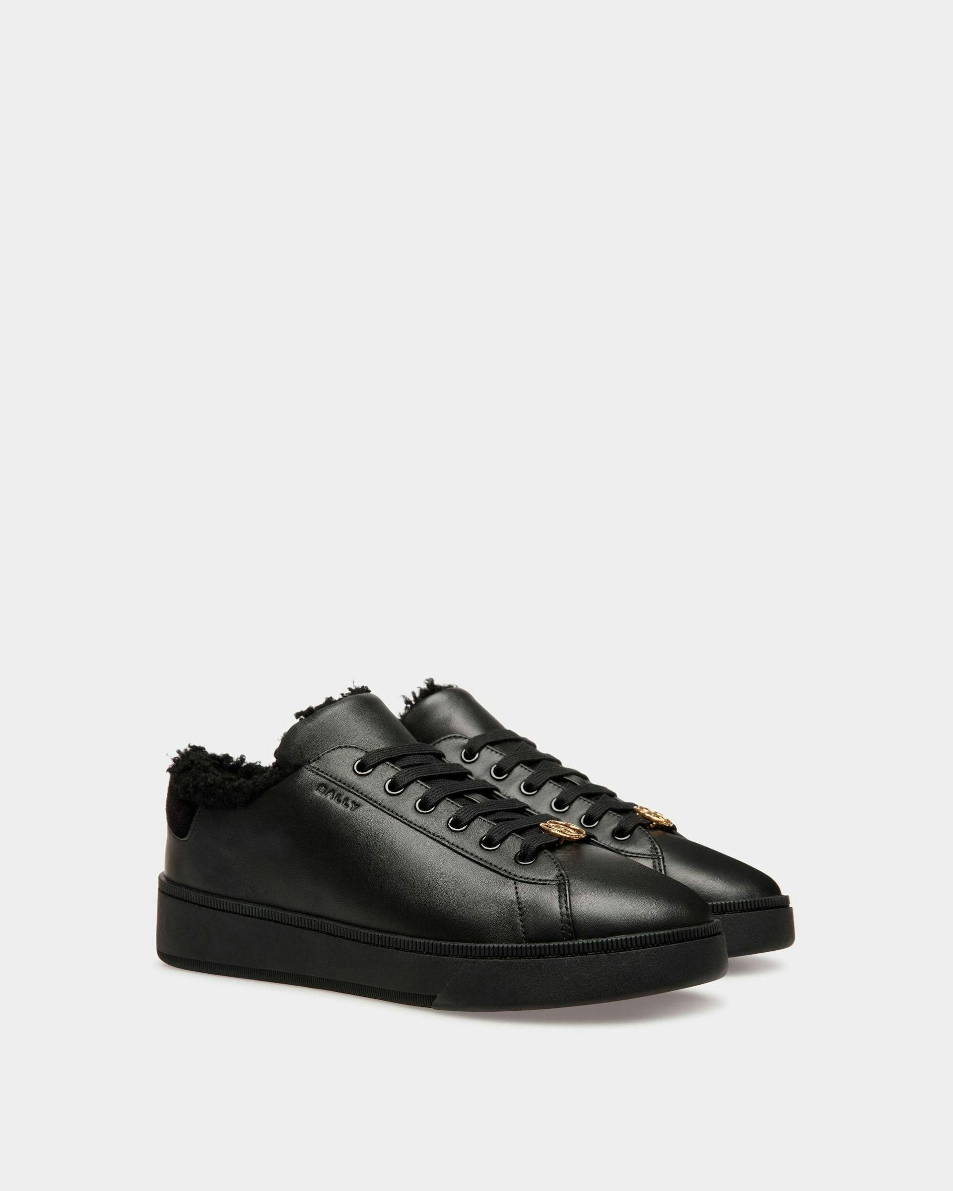 Men's Raise Sneakers In Black Leather | Bally | Still Life 3/4 Front
