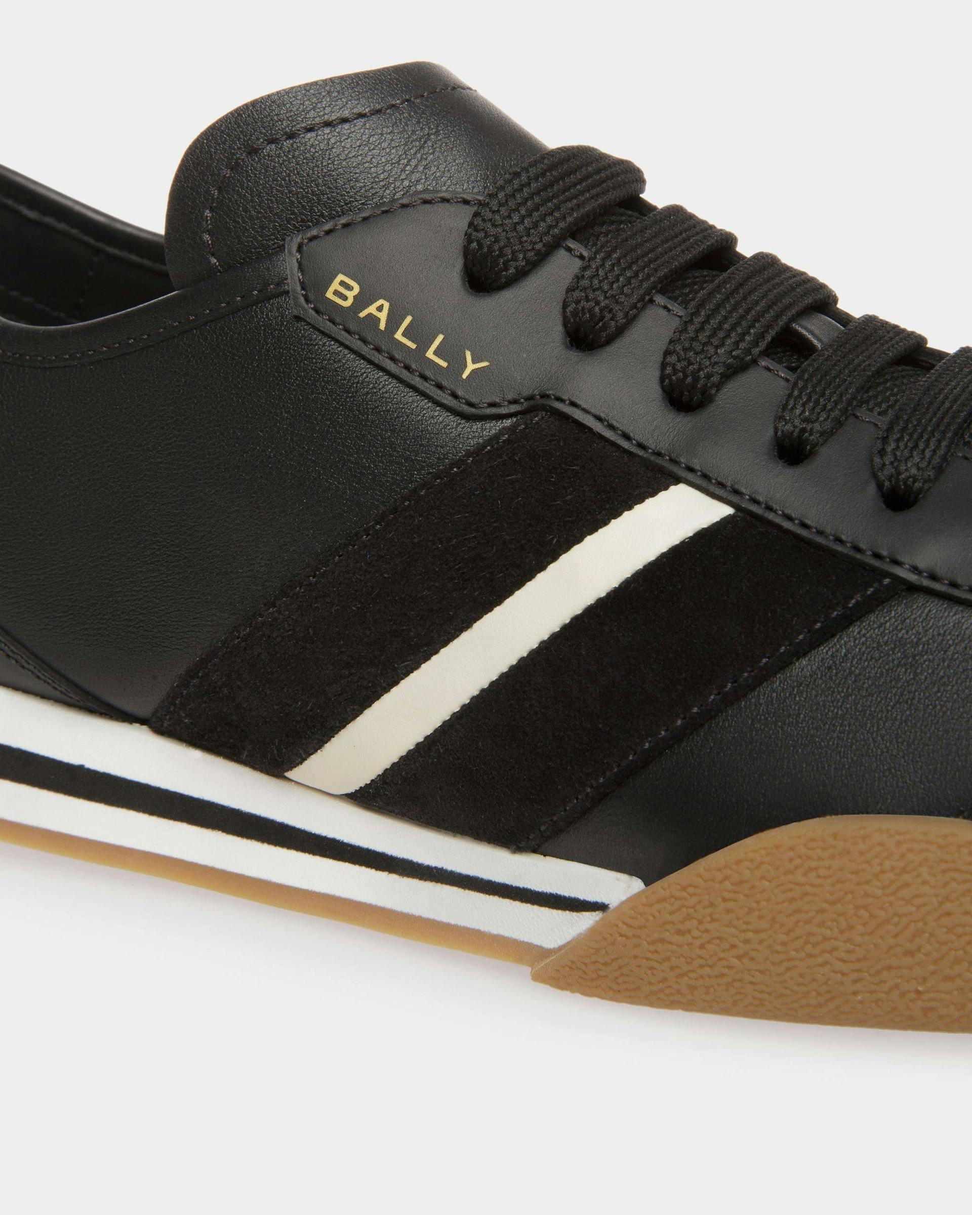Men's Sussex Sneakers In Black, Bone And Deep Ruby Leather | Bally | Still Life Detail