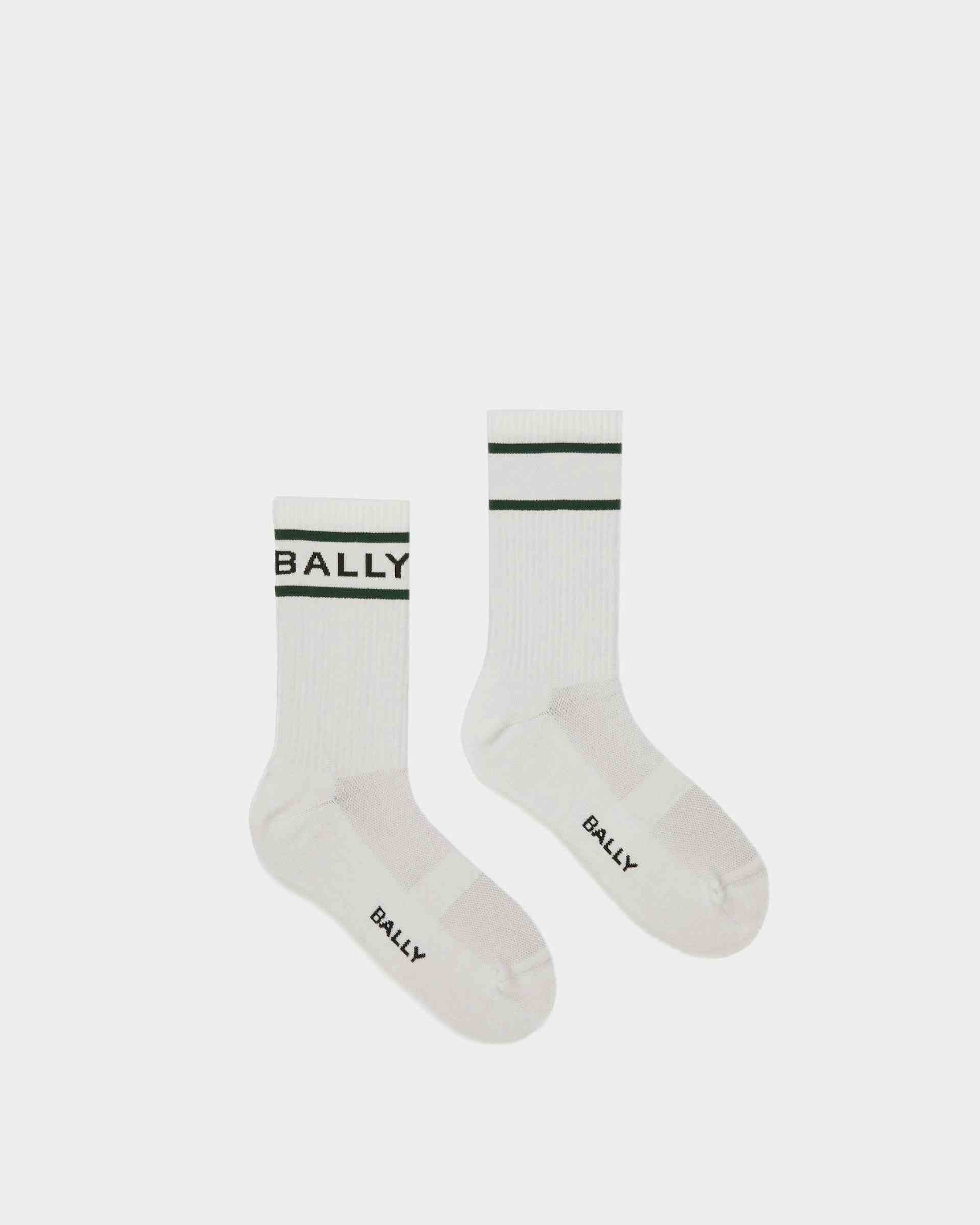 Bally Stripe ソックス ホワイト＆グリーン - 男性 - Bally