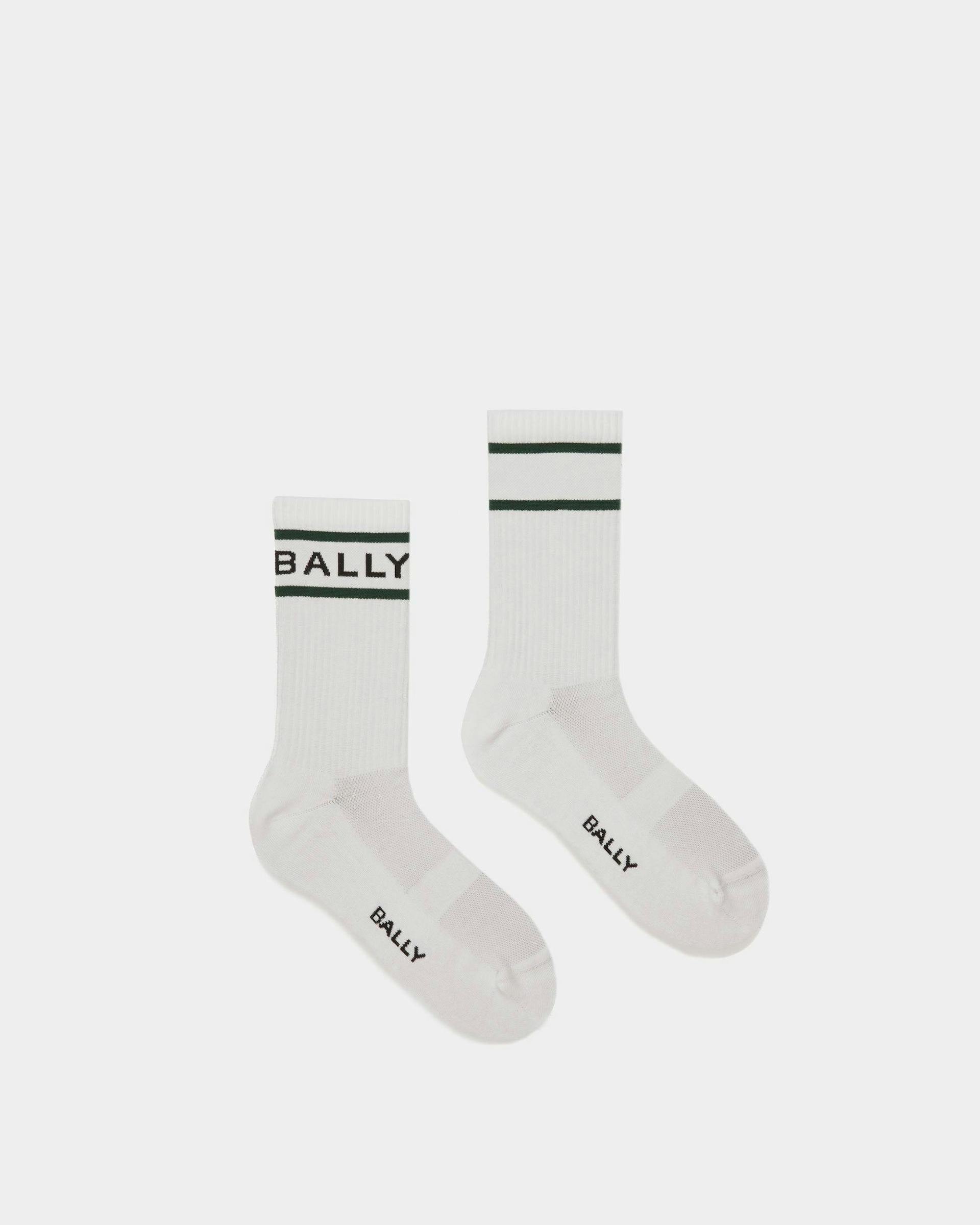Bally Stripe ソックス ホワイト＆グリーン - 男性 - Bally - 01