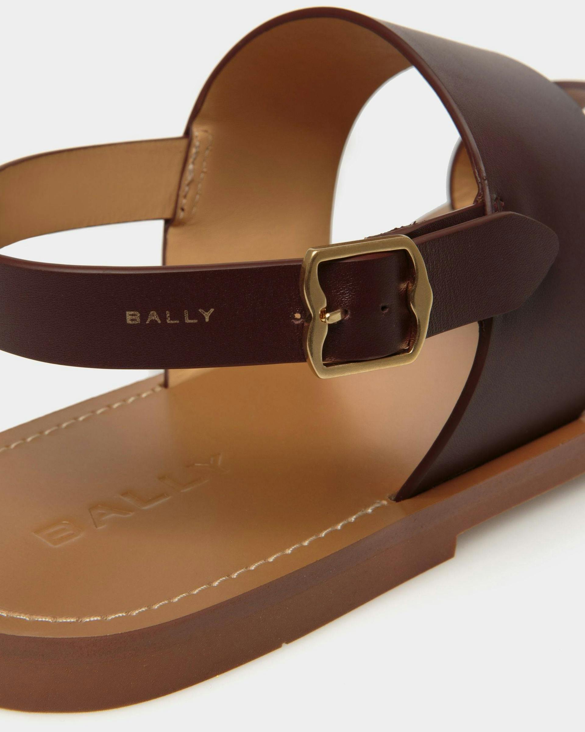 Men's Chateau Sandal in Chestnut Brown Leather | Bally | Still Life Detail