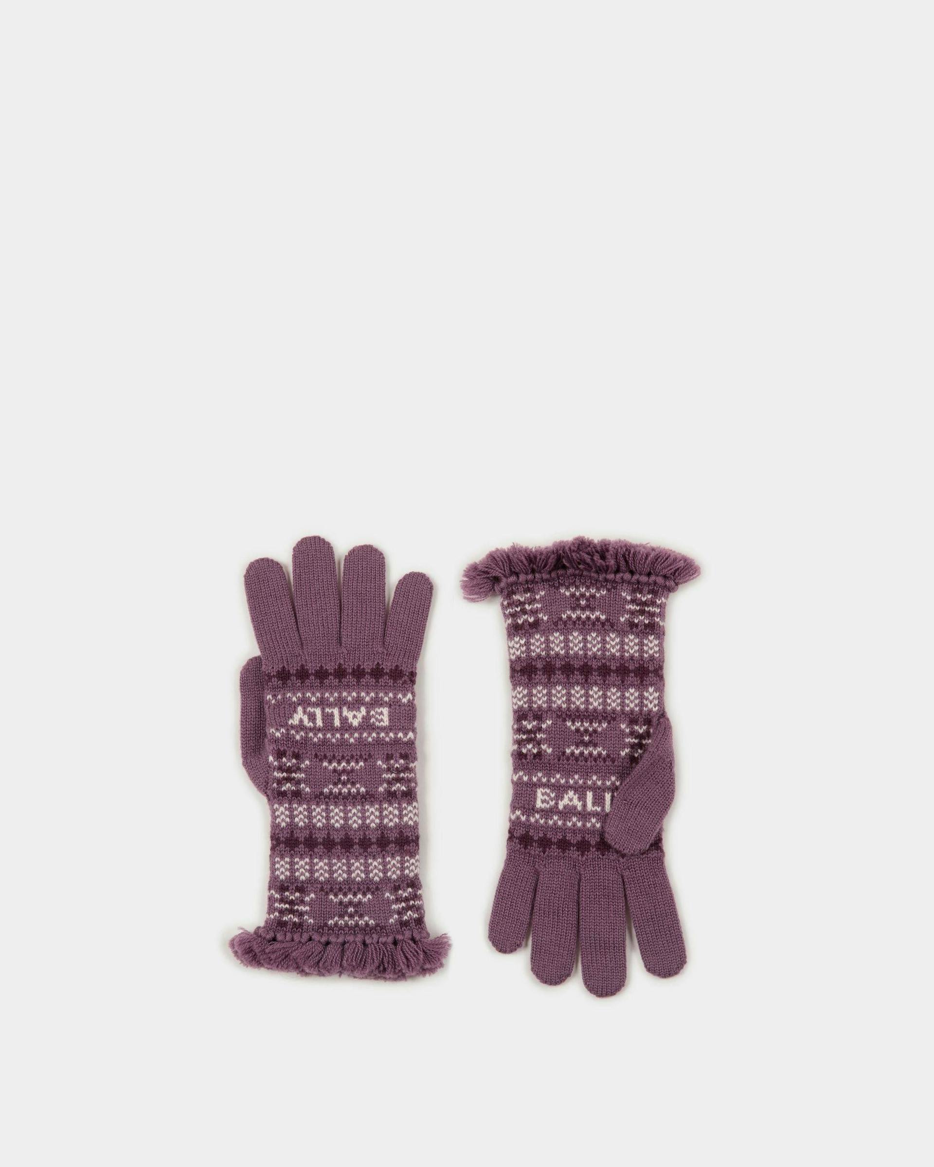 Women's Gloves In Purple Wool | Bally | Still Life Top