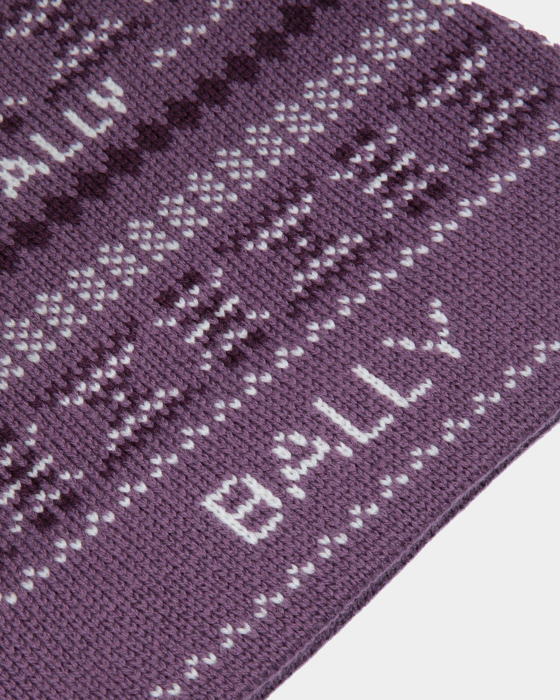 Women's Beanie In Purple Wool | Bally | Still Life Detail