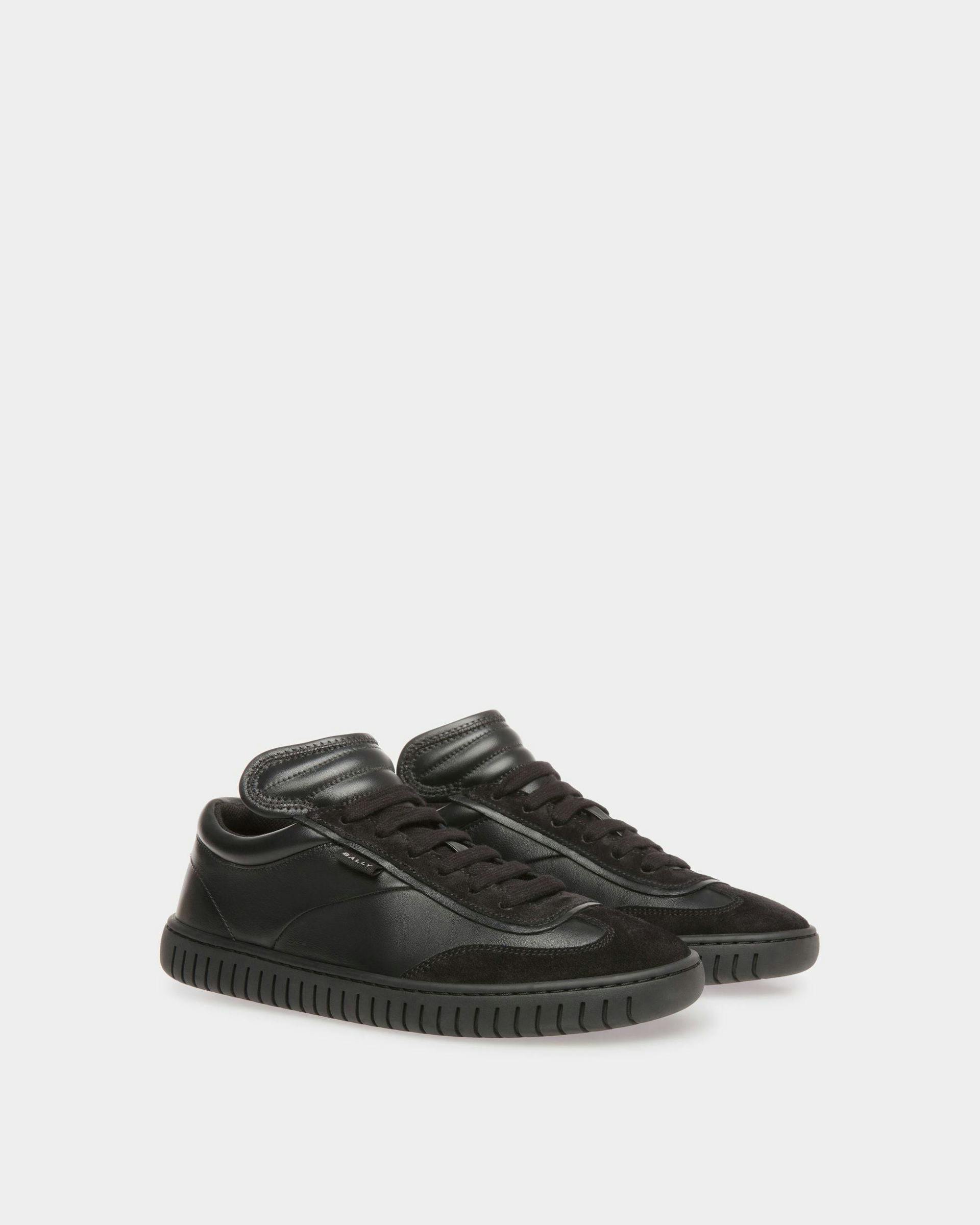 Women's Player Sneakers In Black Leather | Bally | Still Life 3/4 Front