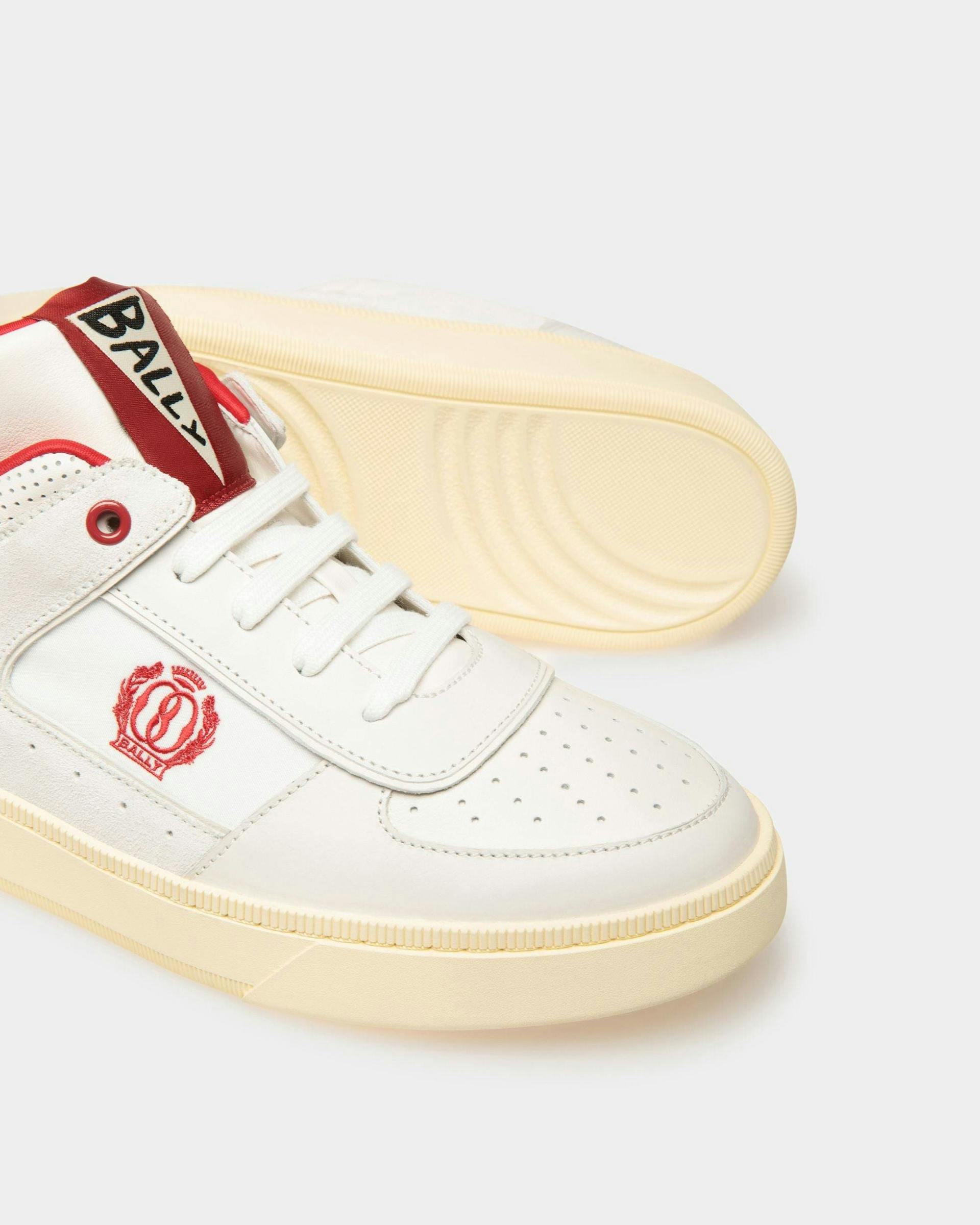Women's Raise Sneakers In White And Red Leather | Bally | Still Life Below