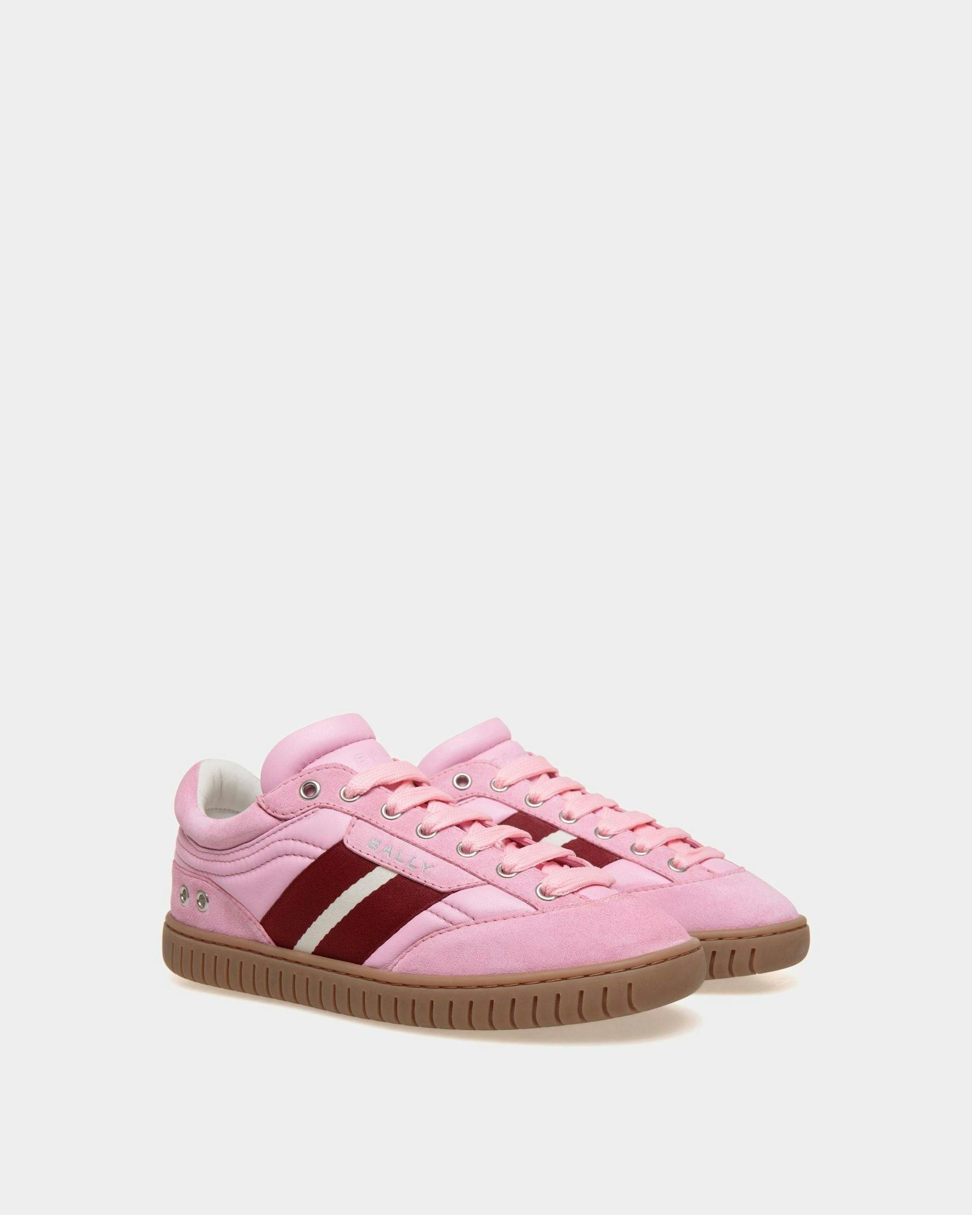 Women's Player Sneaker in Pink Leather and Suede | Bally | Still Life 3/4 Front