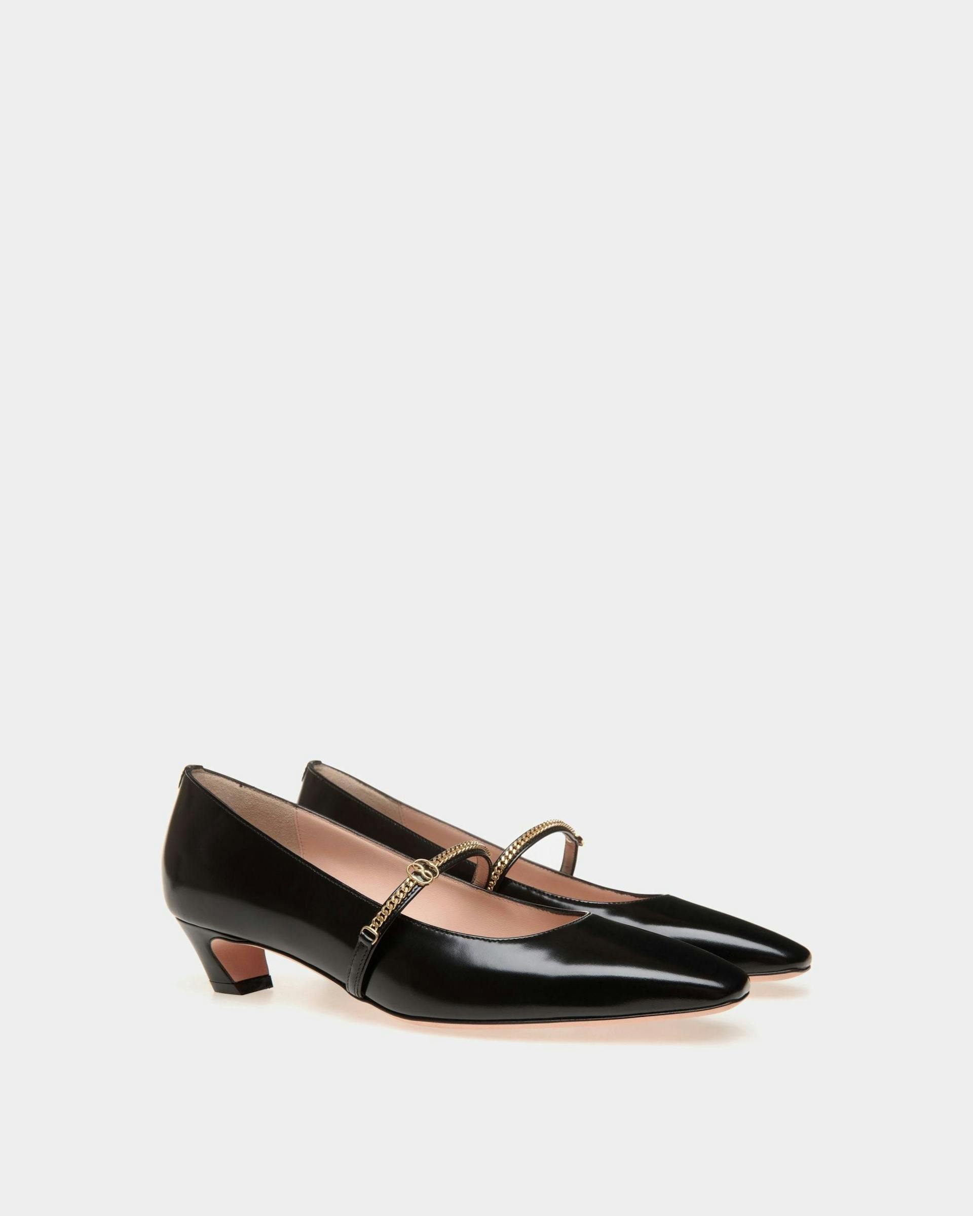 Women's Sylt Mary-Jane Pump In Black Leather | Bally | Still Life 3/4 Front