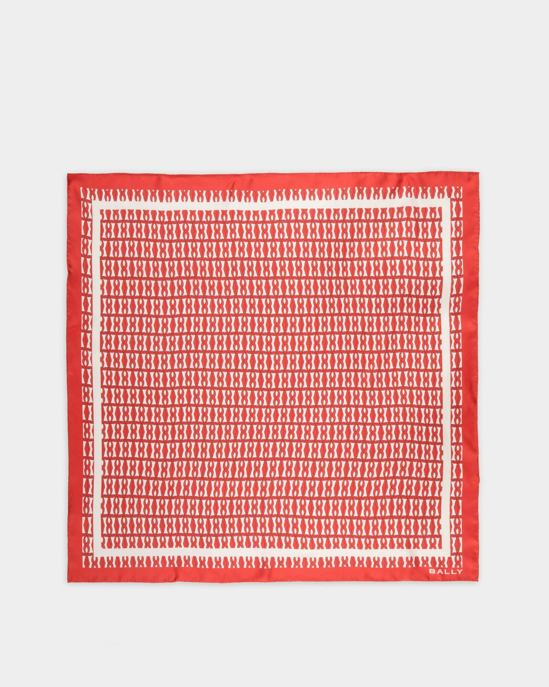 Women's Silk Scarf In Red And White | Bally | Still Life Top