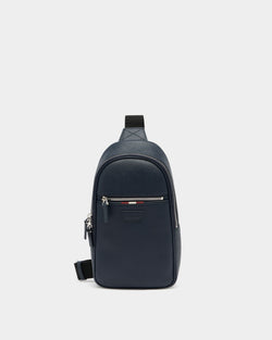 Phil Leather Sling Bag In Navy