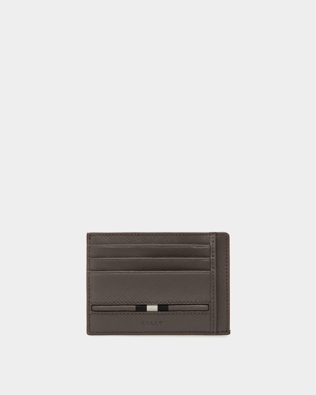 Bally Global - Business Card Holder In Grey Embossed Leather - Grey