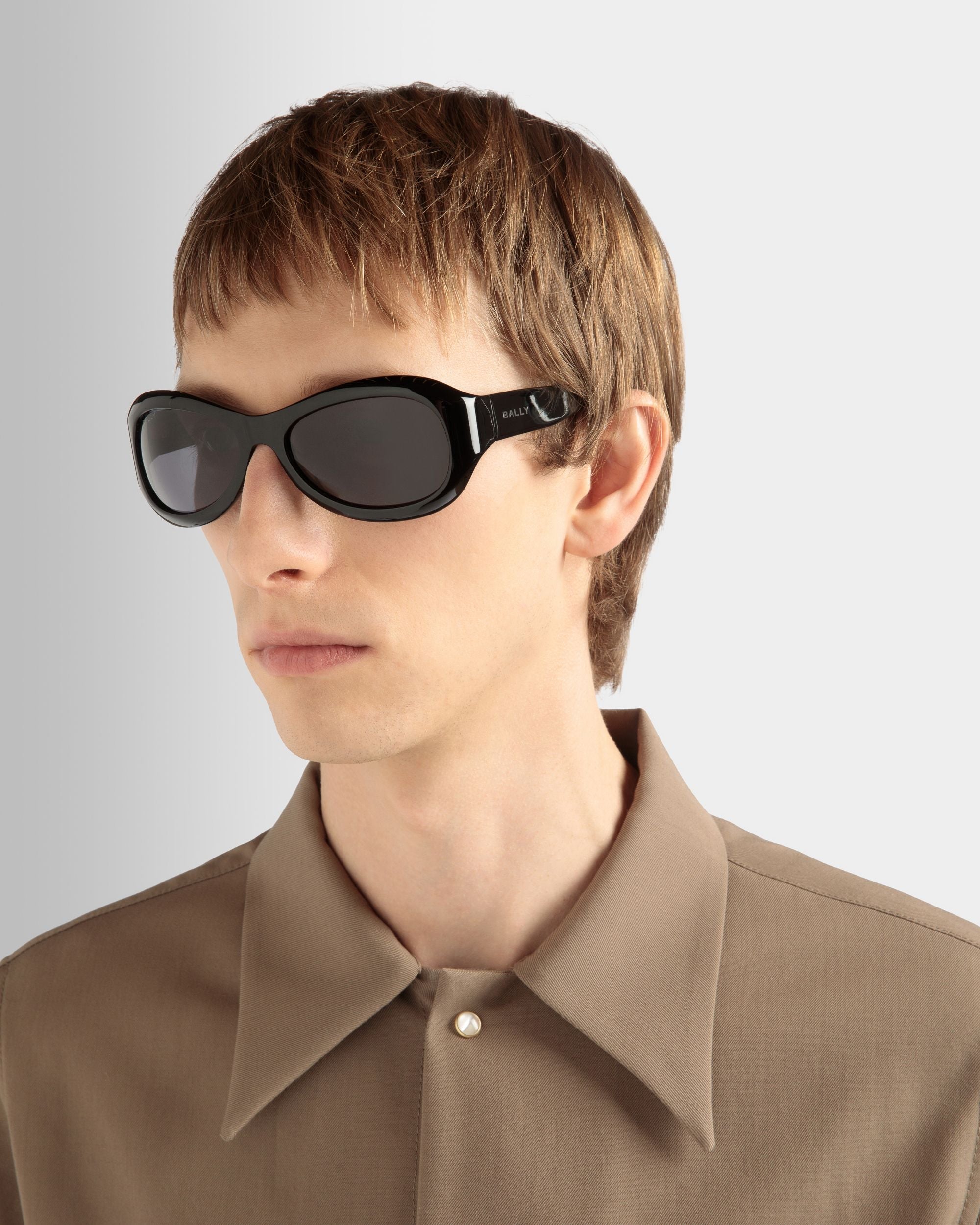 Bally Global - Maurice Acetate Sunglasses in Black and Smoke - Black