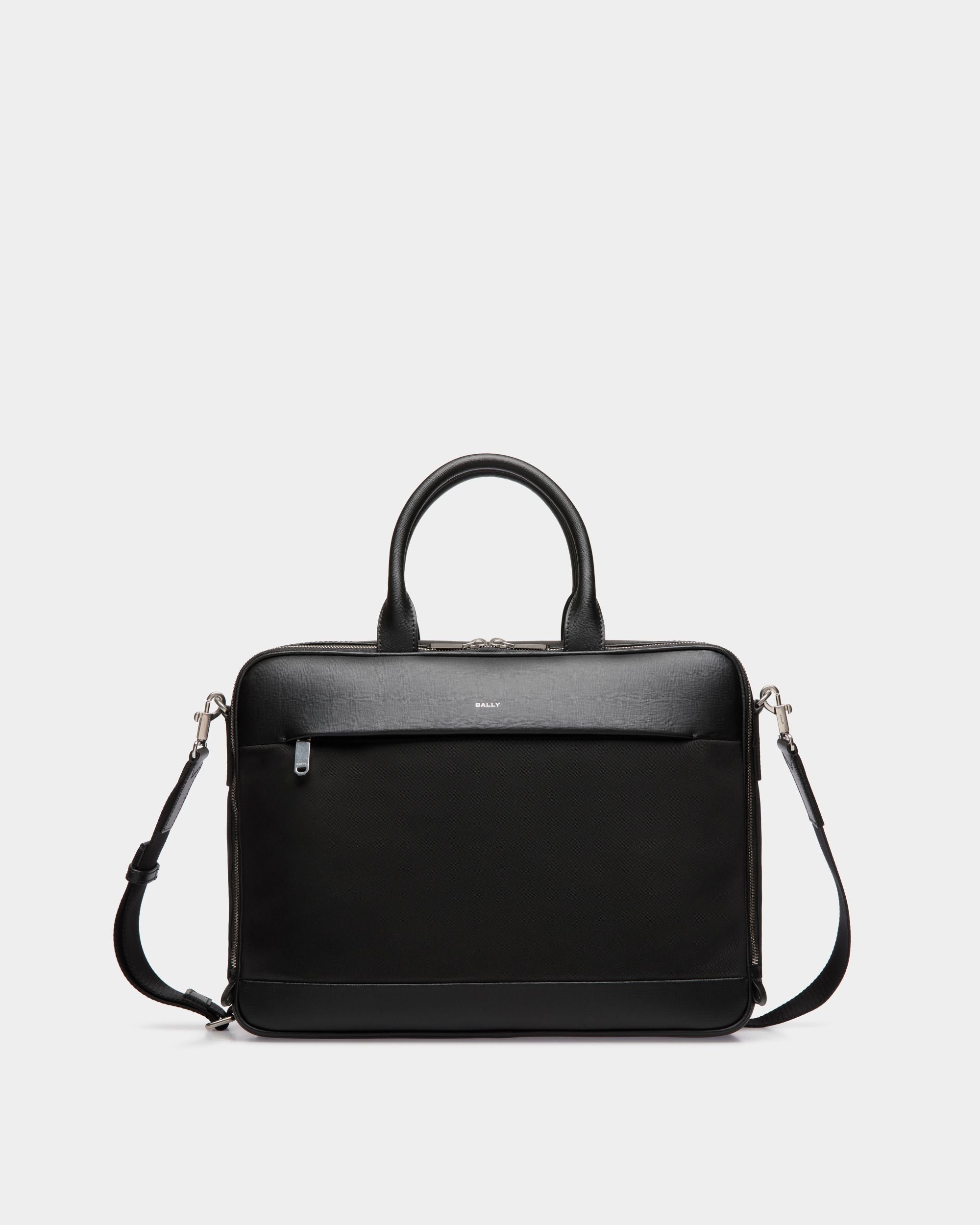 Bally Global - Vogel Briefcase in Black Nylon and Recycled Leather - Black
