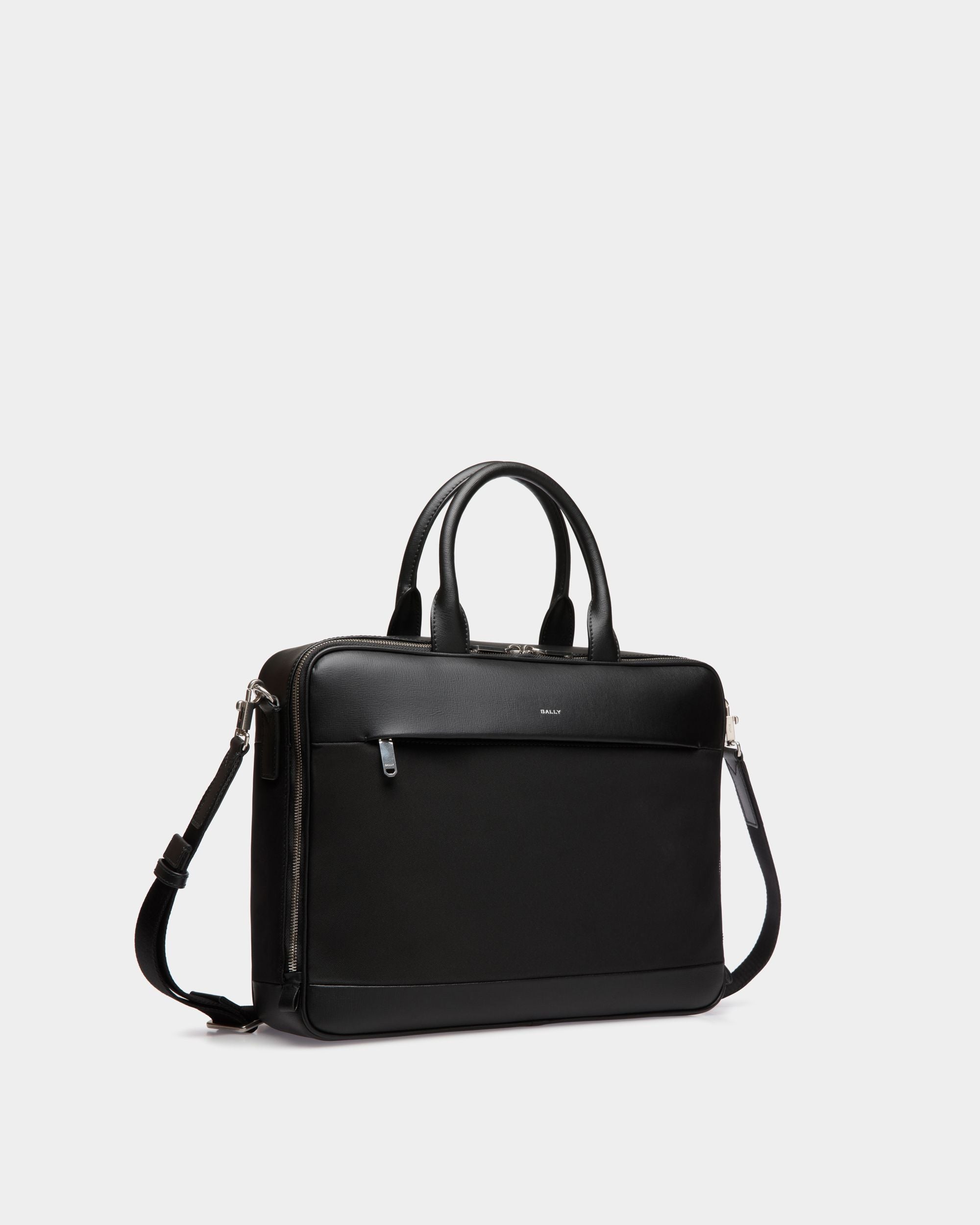 Bally Global - Vogel Briefcase in Black Nylon and Recycled Leather - Black