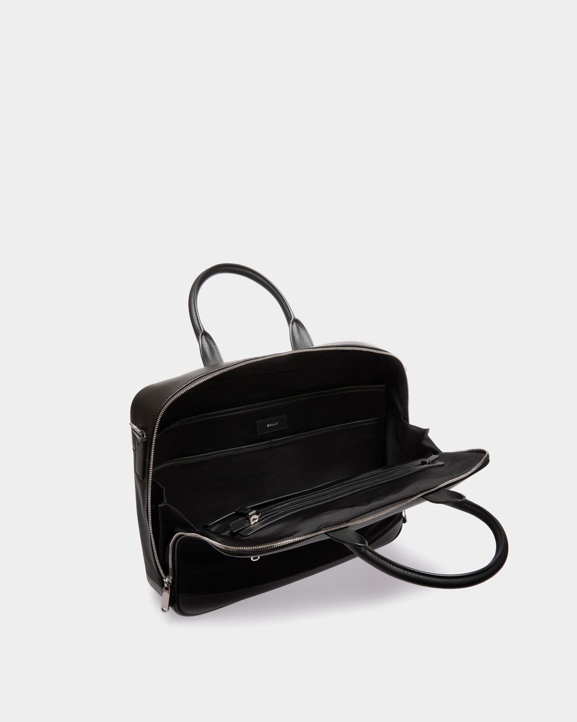 Bally Global - Vogel Briefcase in Black Nylon and Recycled Leather - Black