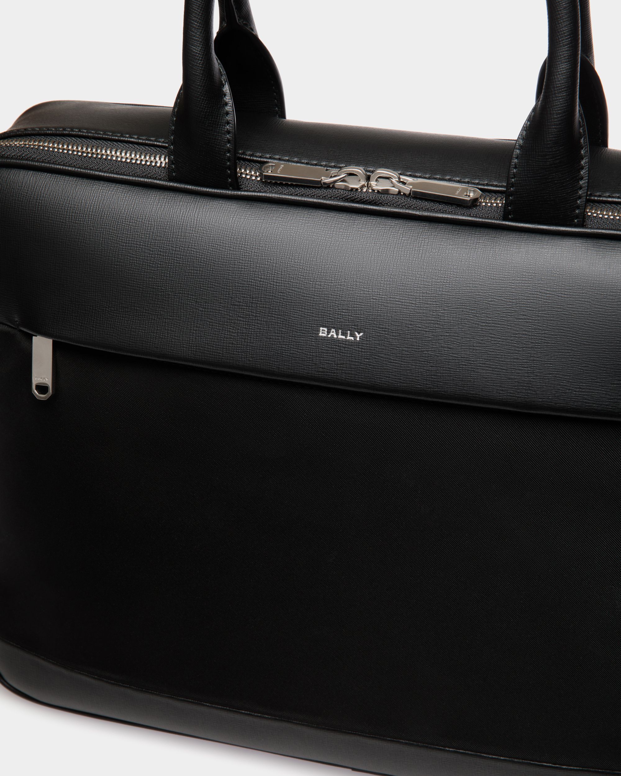 Bally Global - Vogel Briefcase in Black Nylon and Recycled Leather - Black