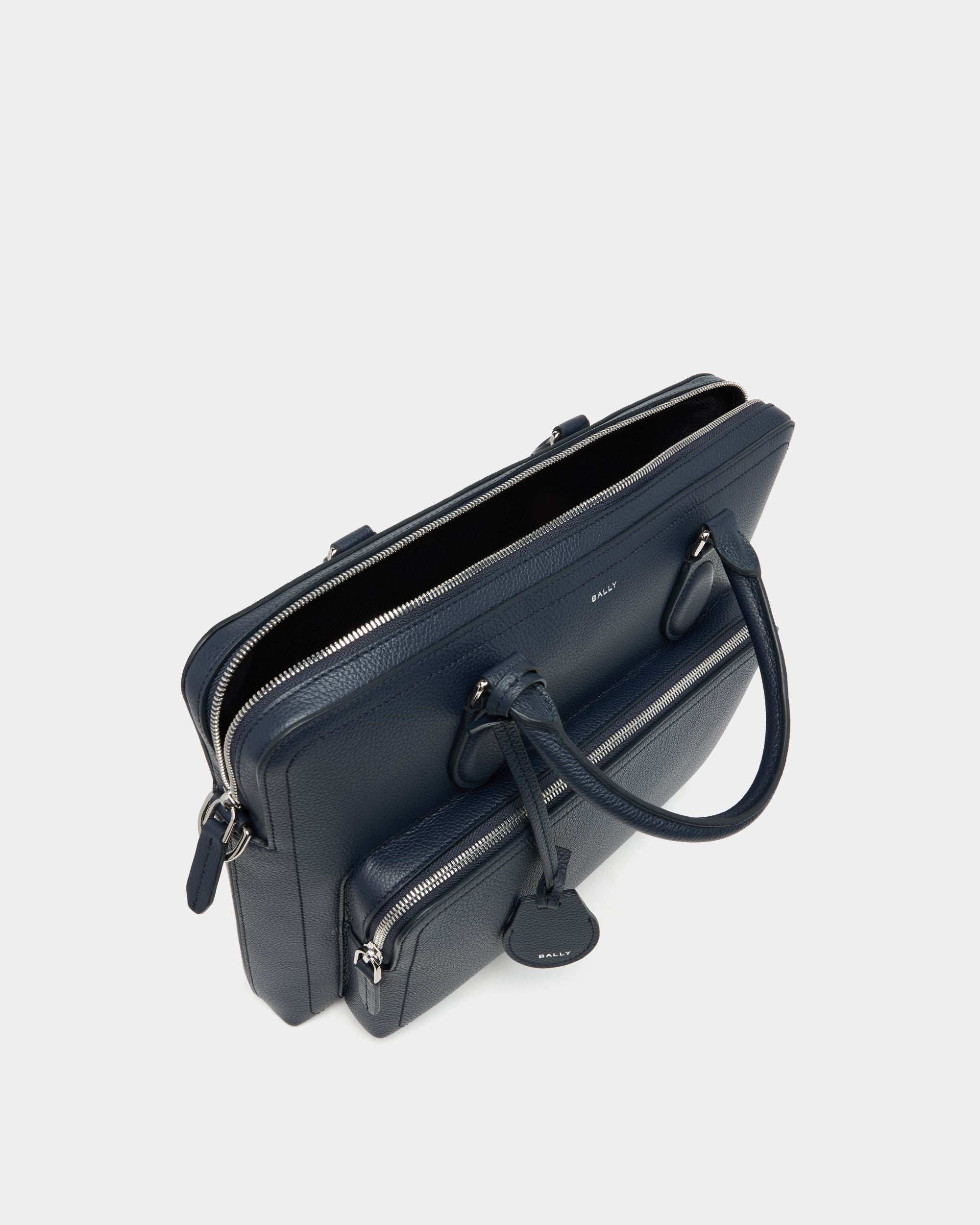 Bally Global - Capitol ブリーフケース ネイビーブルー グレインレザー - ブルー