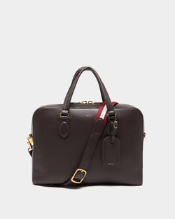 Beckett Briefcase in Ebano Grained Leather