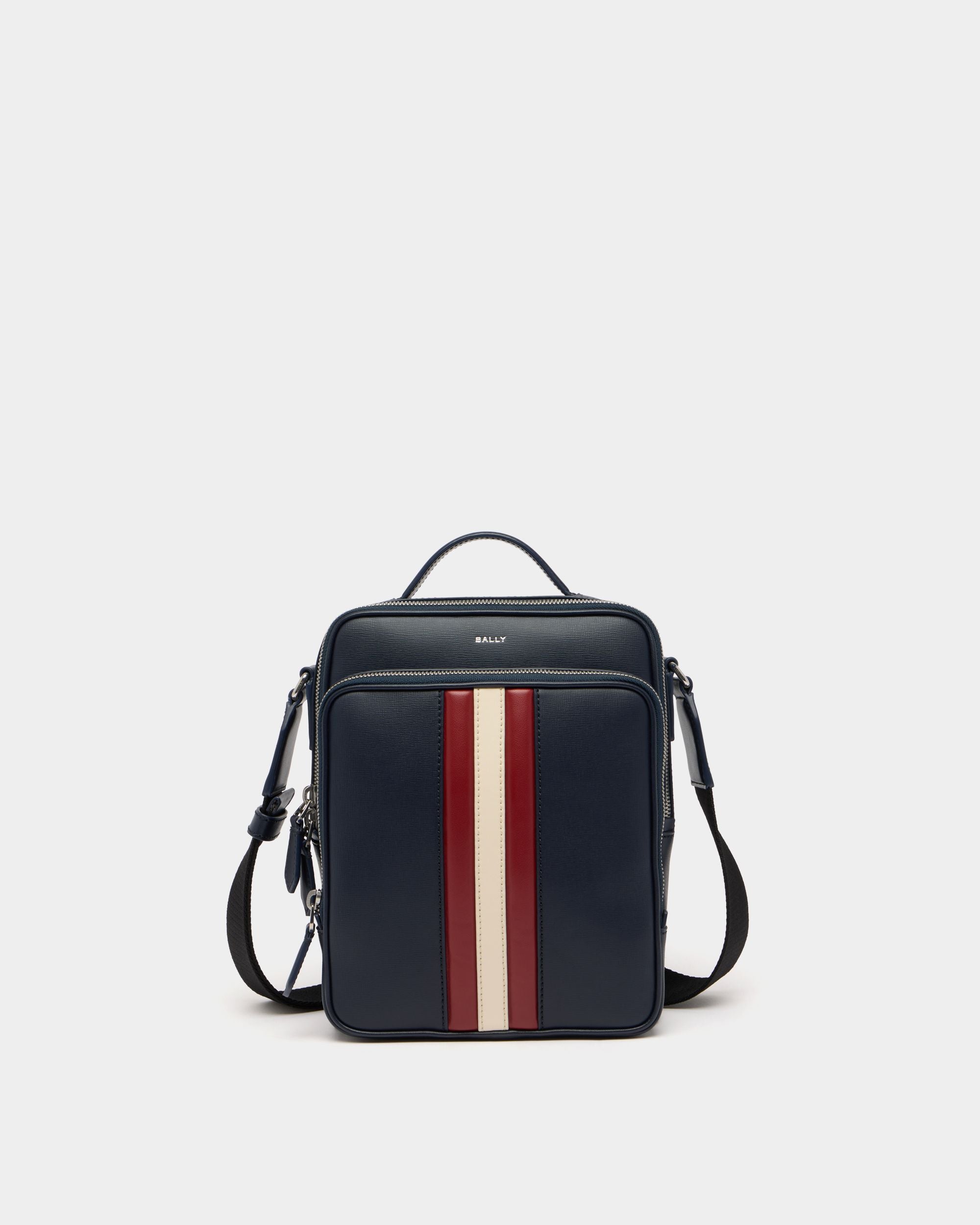 Bally Global - Mythos Crossbody Bag in Navy Blue Recycled Leather - Blue