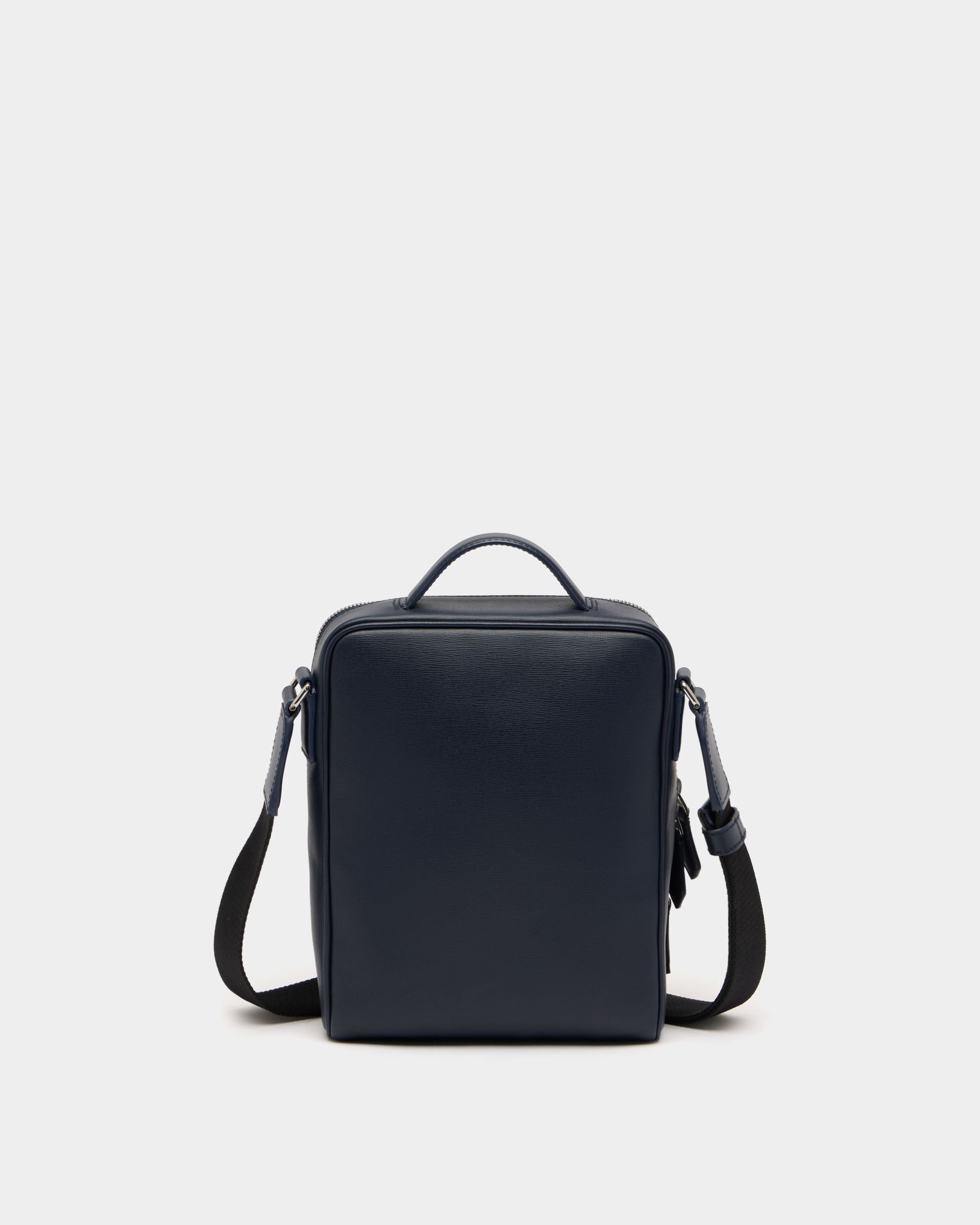 Bally Global - Mythos Crossbody Bag in Navy Blue Recycled Leather - Blue