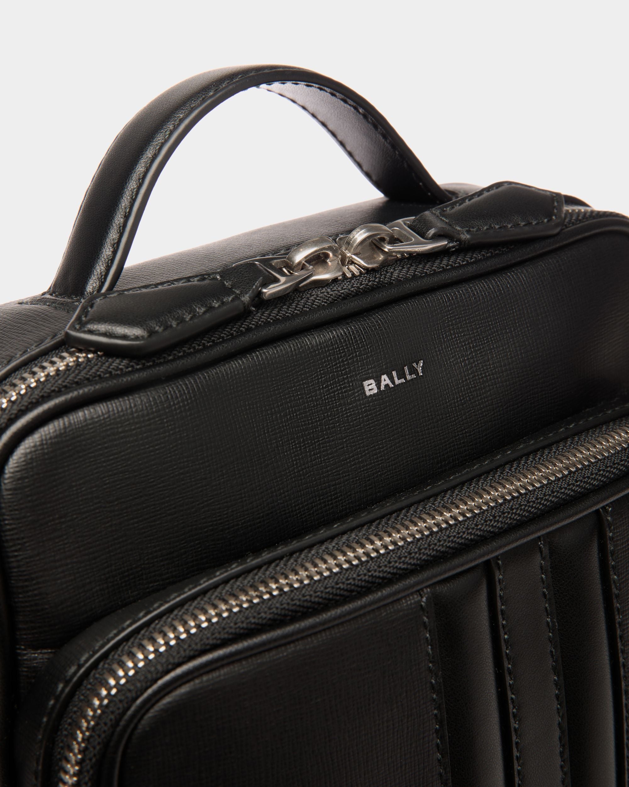 Bally Global - Mythos Crossbody Bag In Black Recycled Leather - Black