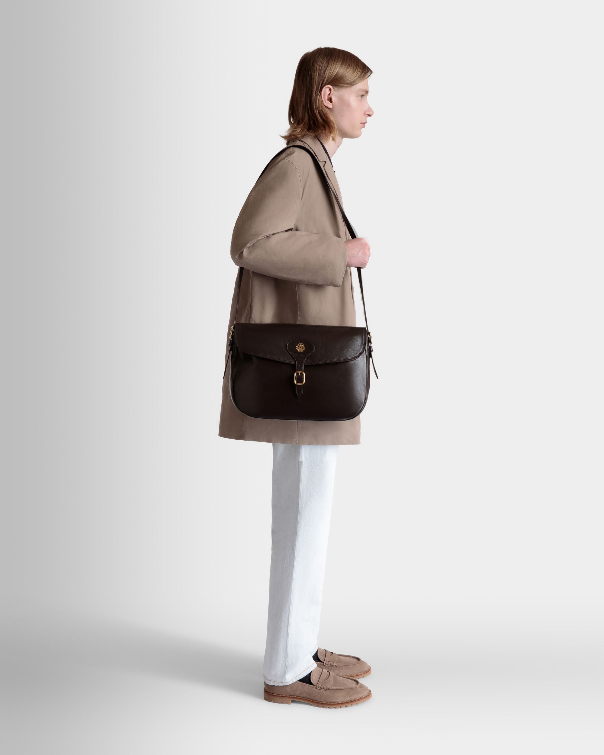 Bally Global - Beckett Crossbody Bag in Ebano Leather - Brown