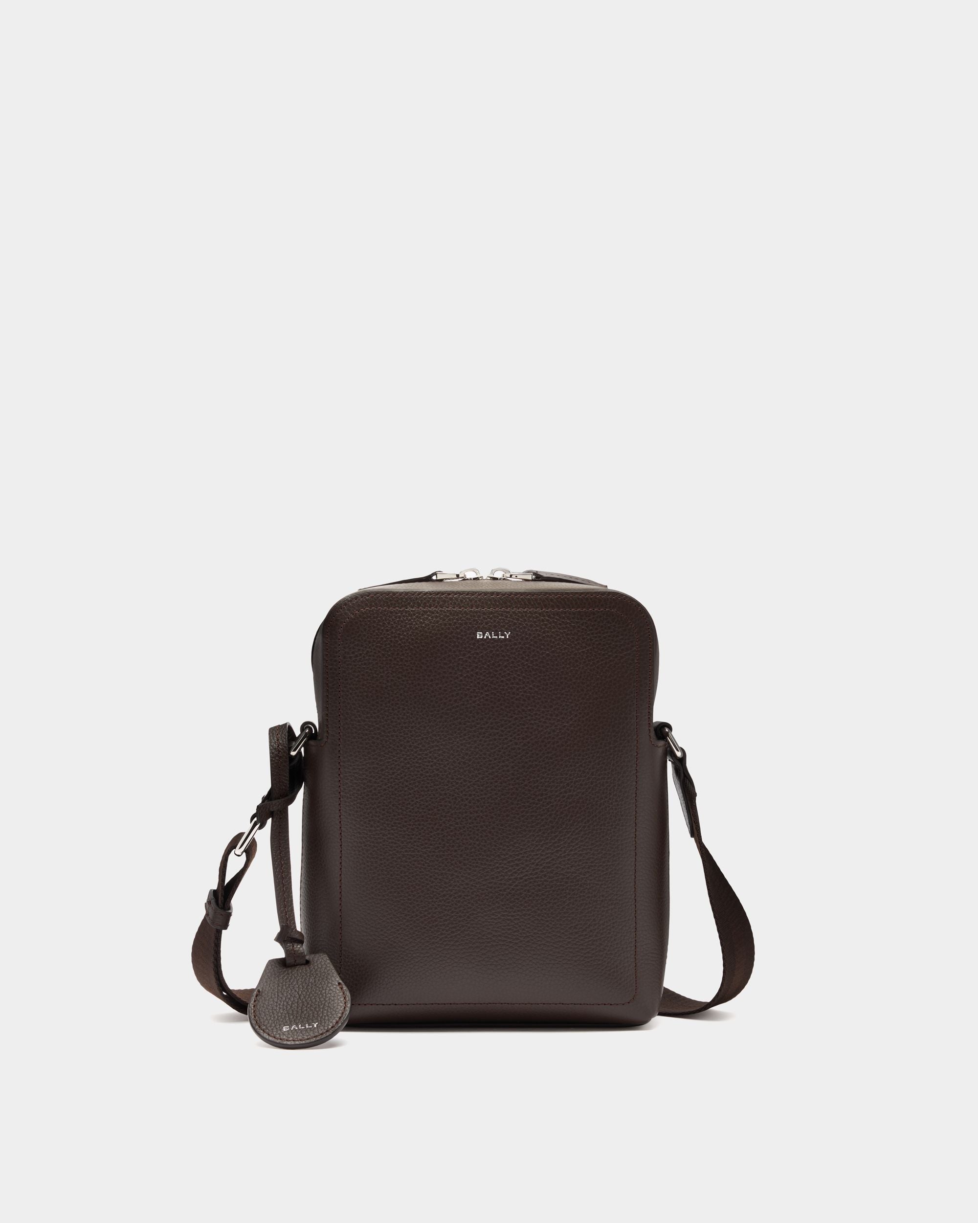 Bally Global - Capitol Crossbody Bag in Ebano Grained Leather - Brown