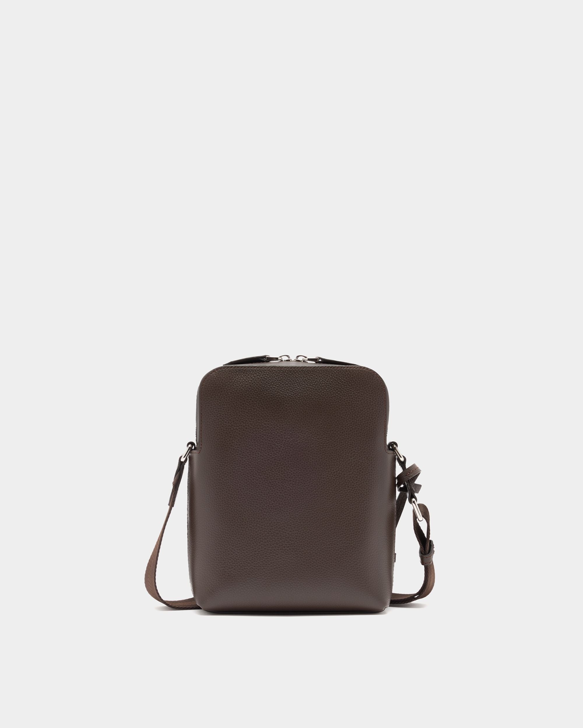 Bally Global - Capitol Crossbody Bag in Ebano Grained Leather - Brown