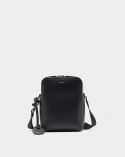 Capitol Crossbody Bag in Black Grained Leather