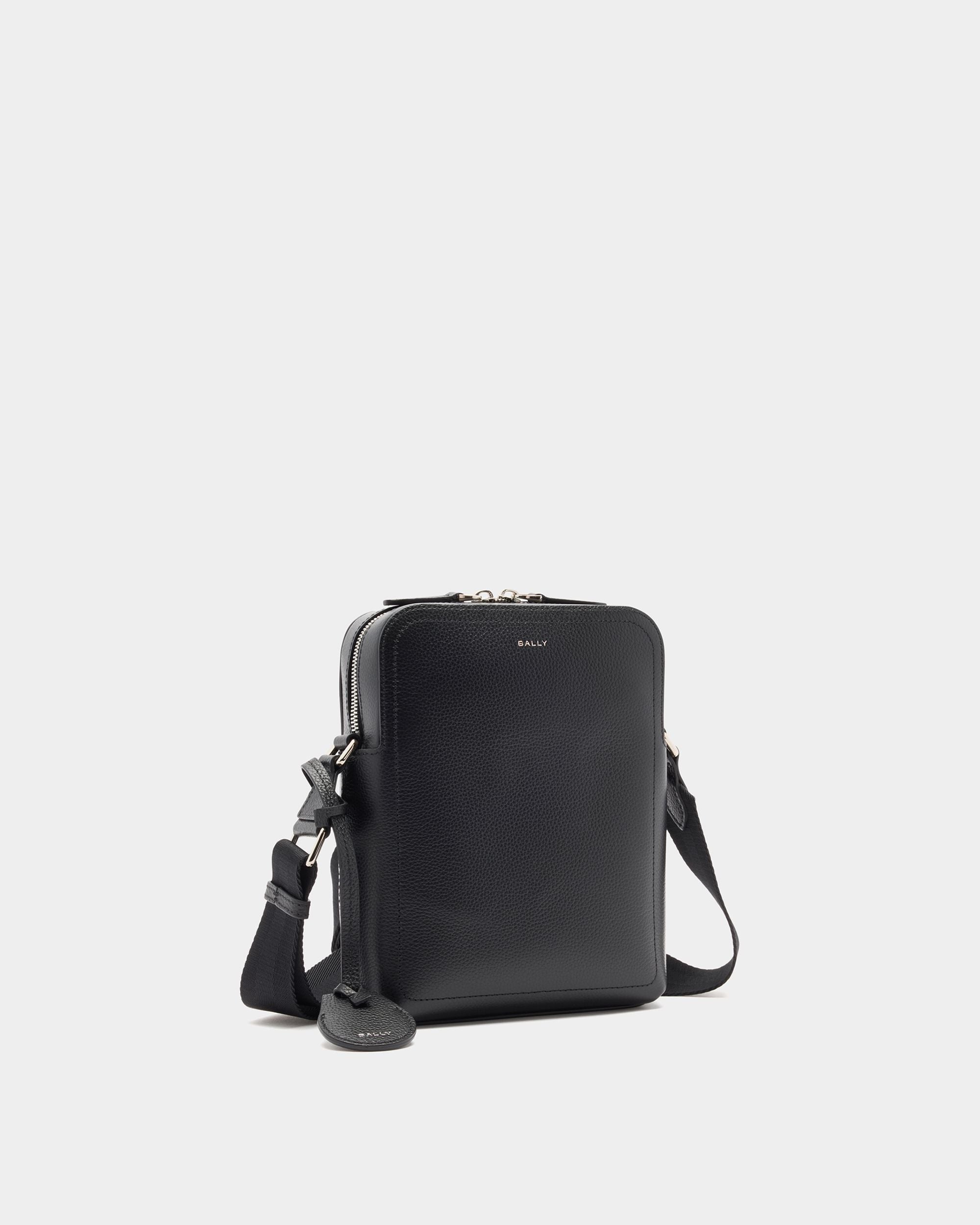 Bally Global - Capitol Crossbody Bag in Black Grained Leather - Black