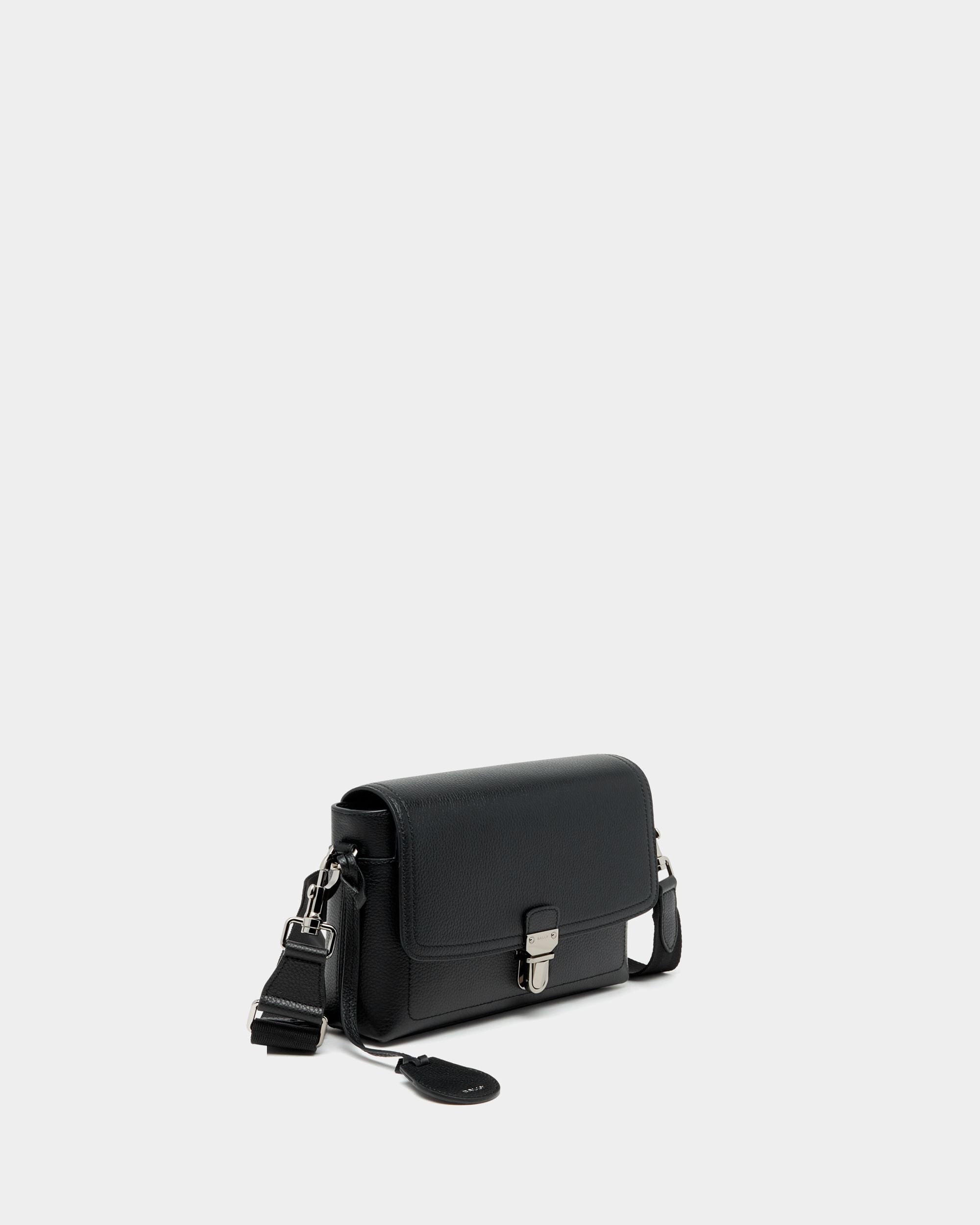 Bally Global - Capitol Crossbody Bag in Black Grained Leather - Black