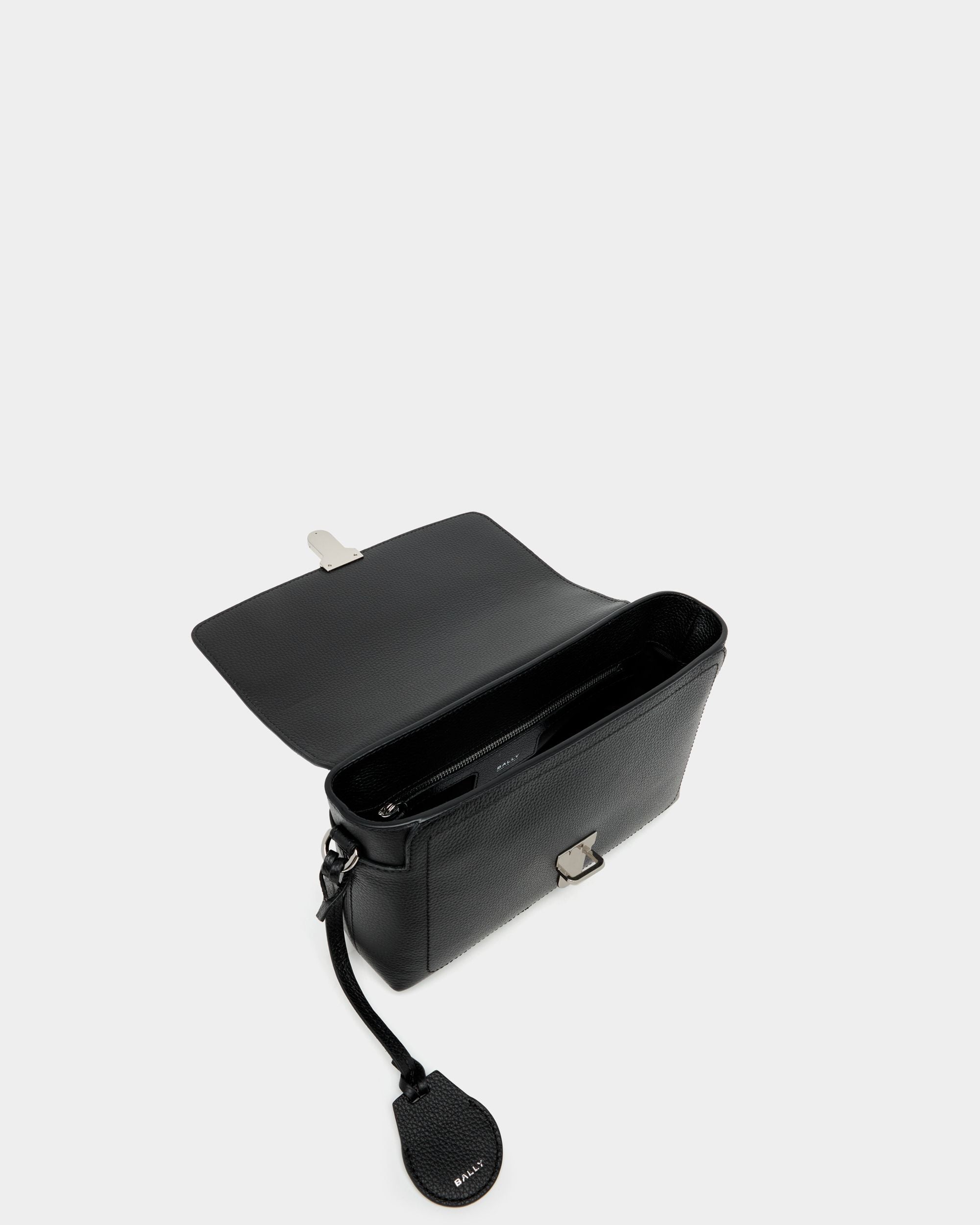 Bally Global - Capitol Crossbody Bag in Black Grained Leather - Black