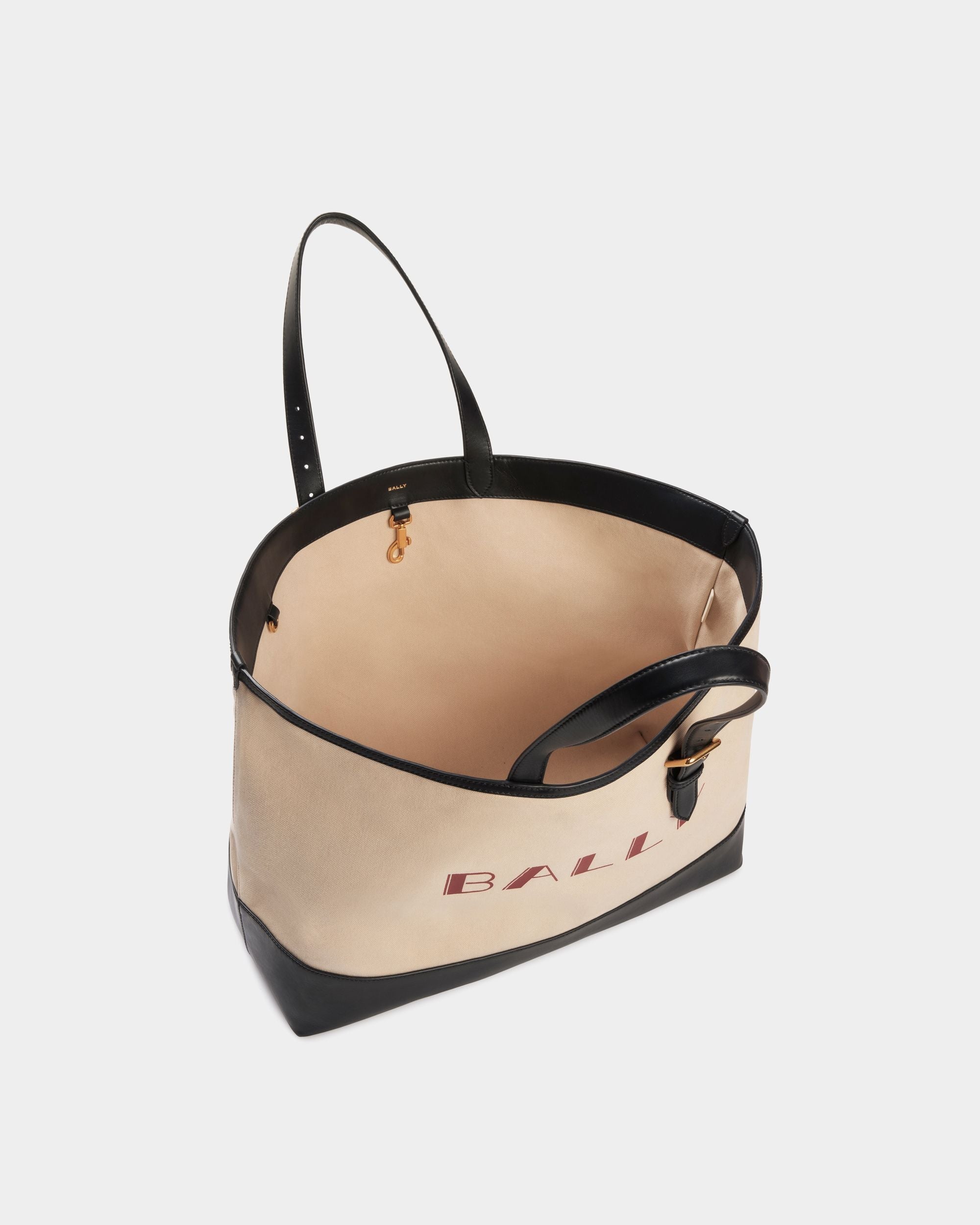 Bally Global - Summer Capsule トートバッグ ナチュラル＆ネイビーブルー キャンバス＆レザー - ホワイト