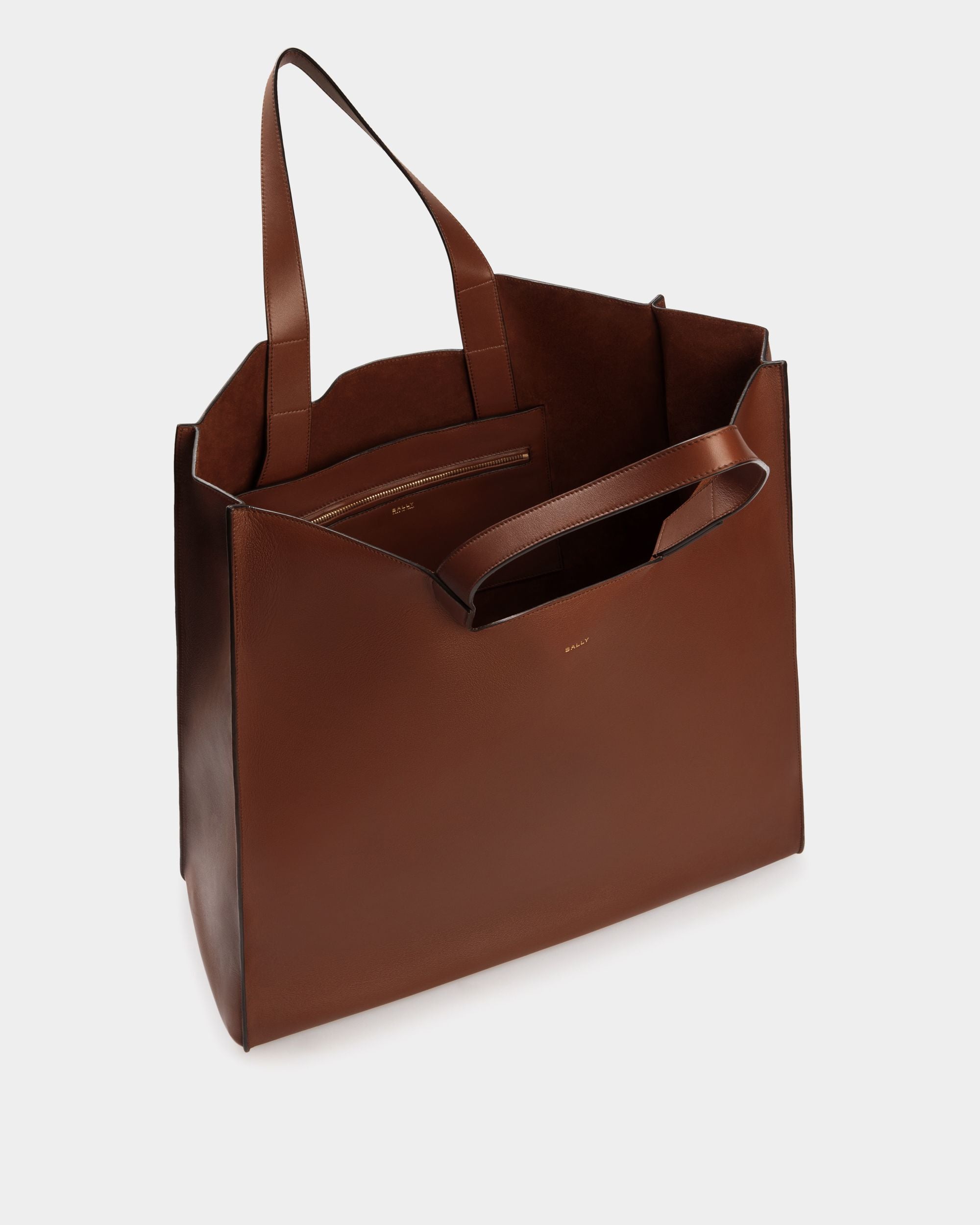 Bally Global - Easy Bally Tote In Brown Leather - Brown