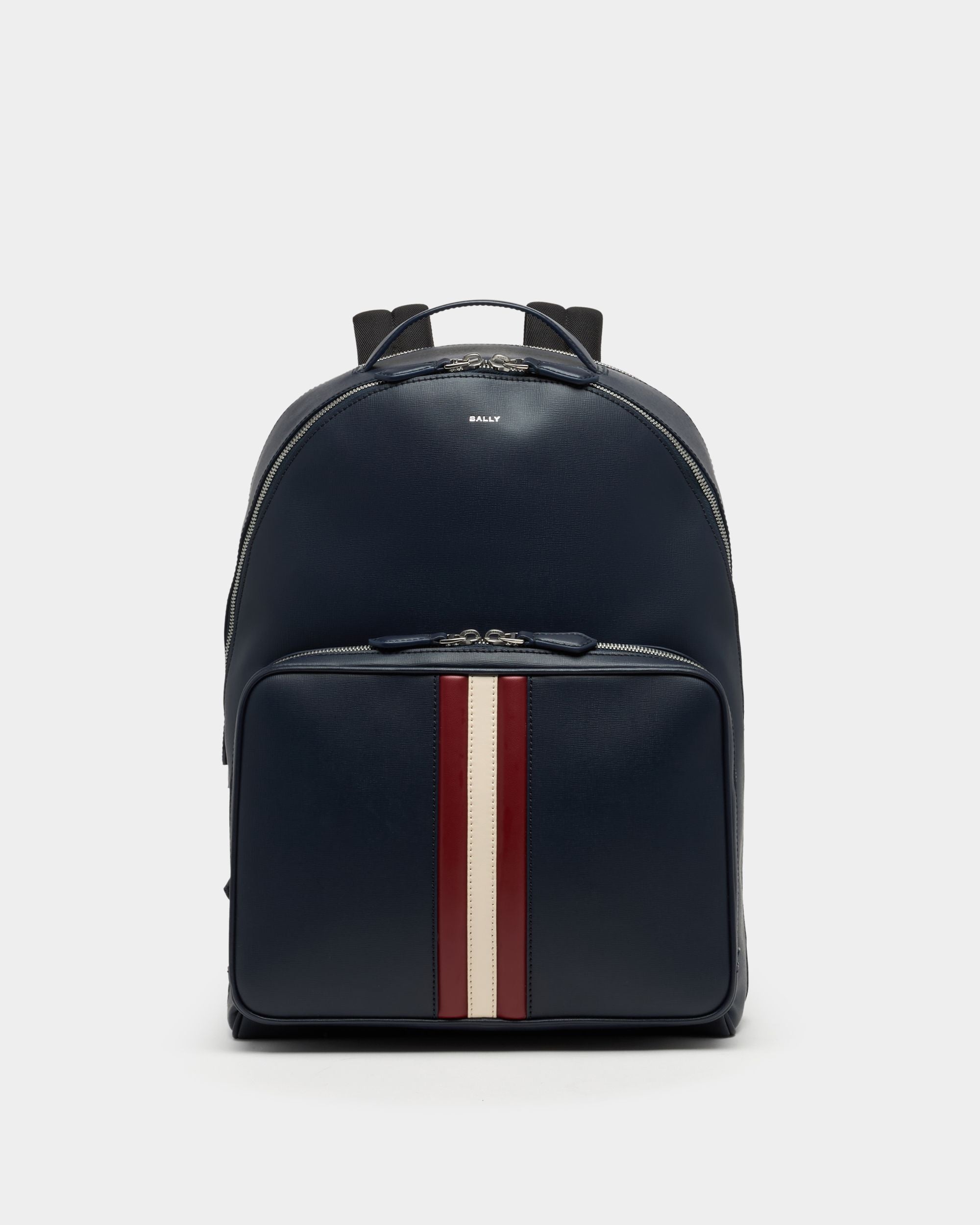 Bally Global - Mythos Backpack in Navy Blue Recycled Leather - Blue