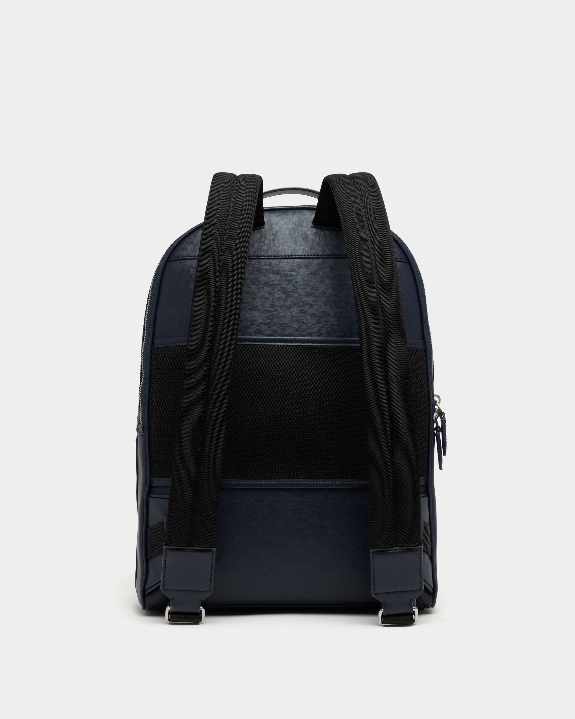 Bally Global - Mythos Backpack in Navy Blue Recycled Leather - Blue