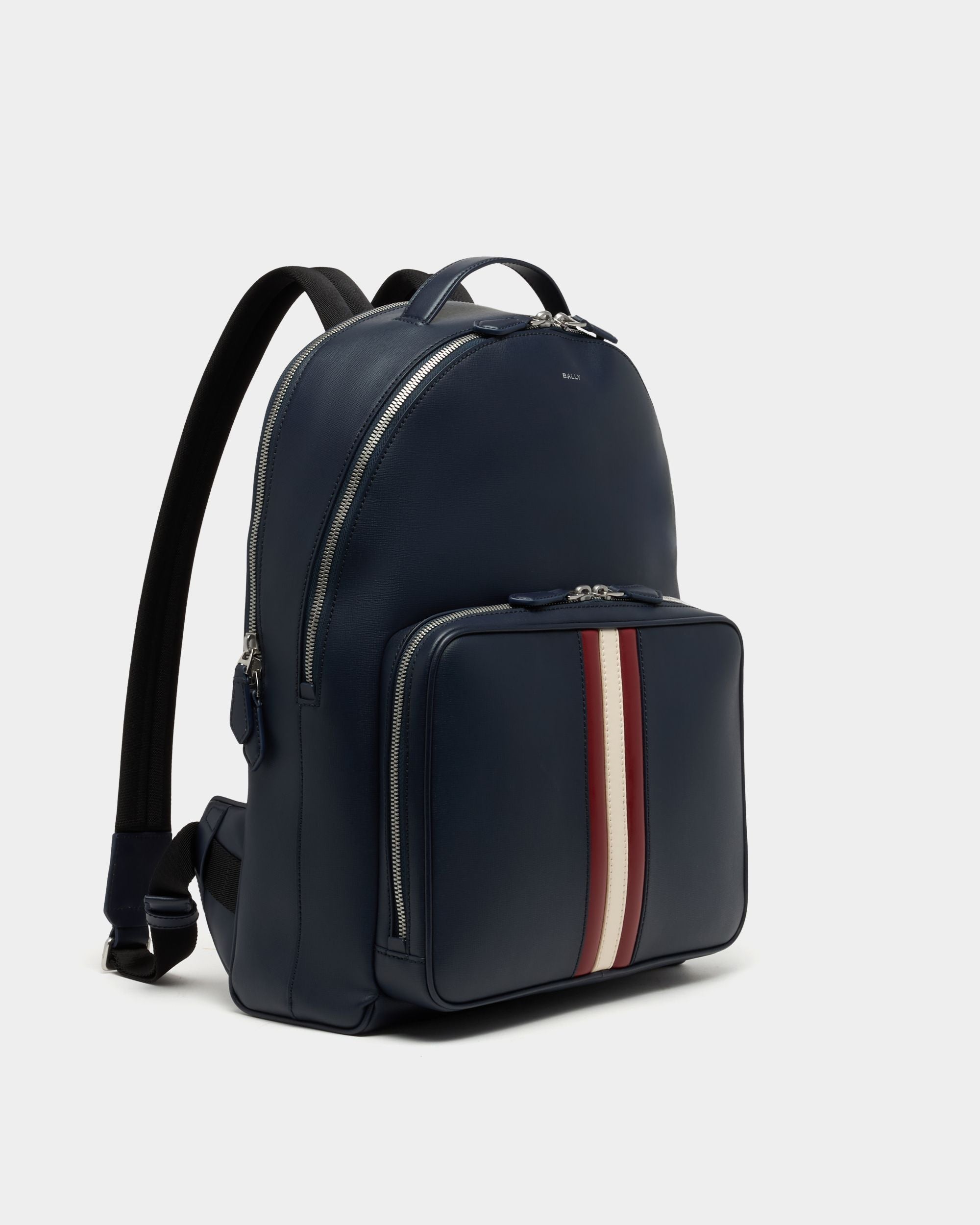 Bally Global - Mythos Backpack in Navy Blue Recycled Leather - Blue