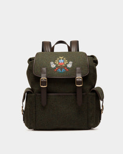 Winter Capsule バックパック ダークグリーン ウール＆エバノブラウン レザー アルパインフラワー