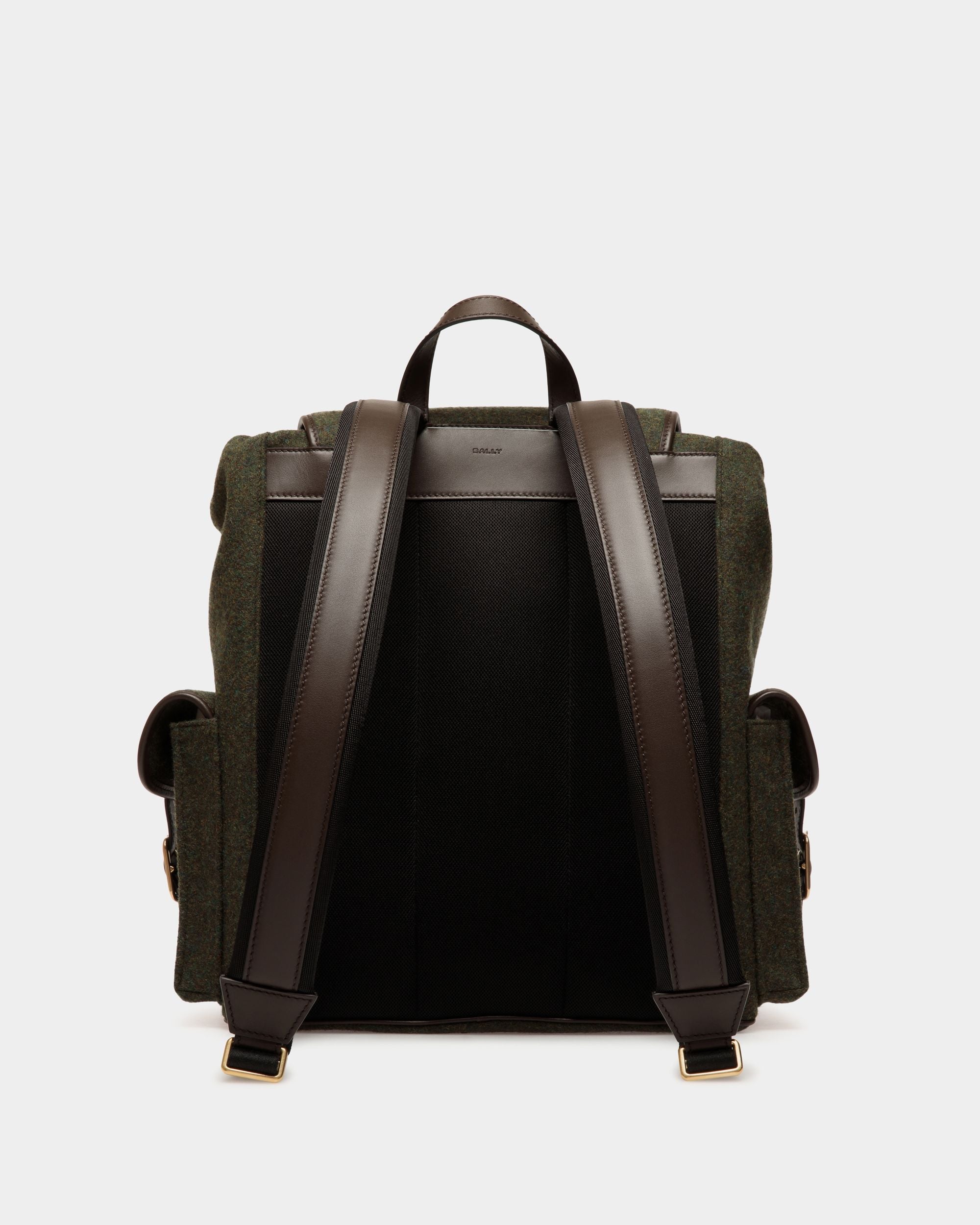 Bally Global - Winter Capsule バックパック ダークグリーン ウール＆エバノブラウン レザー アルパインフラワー - グリーン