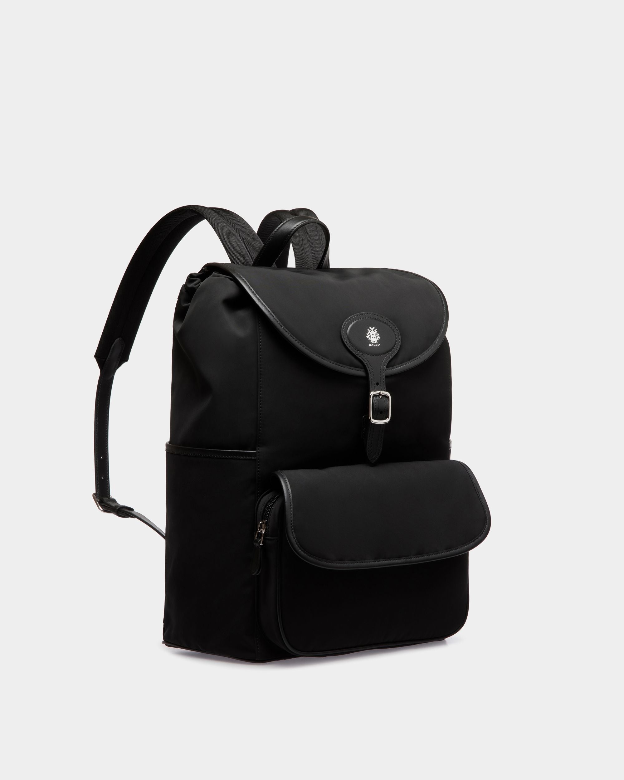 Bally Global - B-Light Backpack in Black Nylon and Leather - Black
